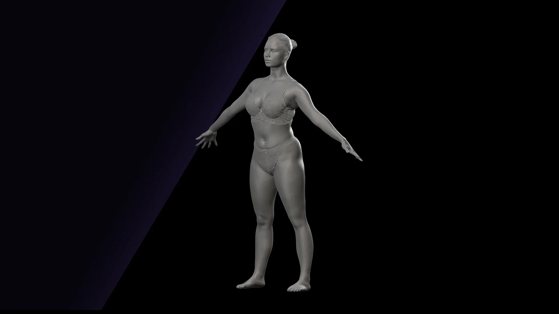 Cleaned A Pose Scan | 3D Model Reeta Underwear