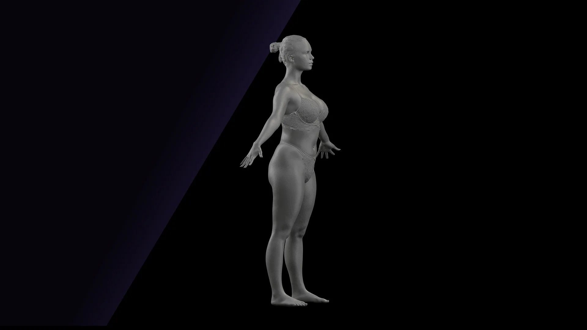 Cleaned A Pose Scan | 3D Model Reeta Underwear