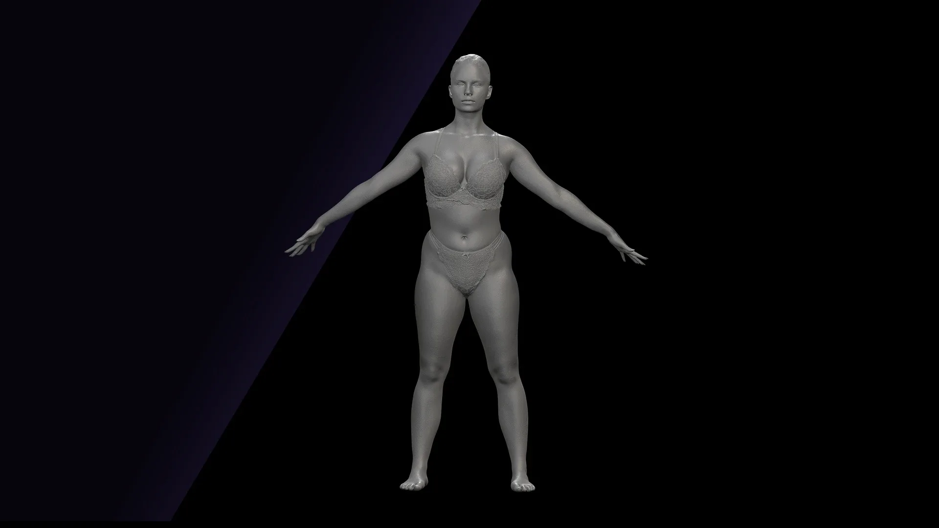 Cleaned A Pose Scan | 3D Model Reeta Underwear