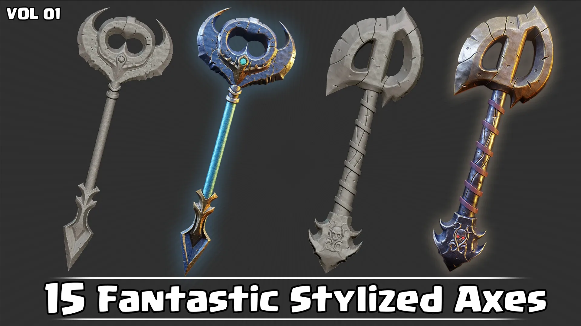 15 Fantastic Stylized Axes Game FlippedNormals