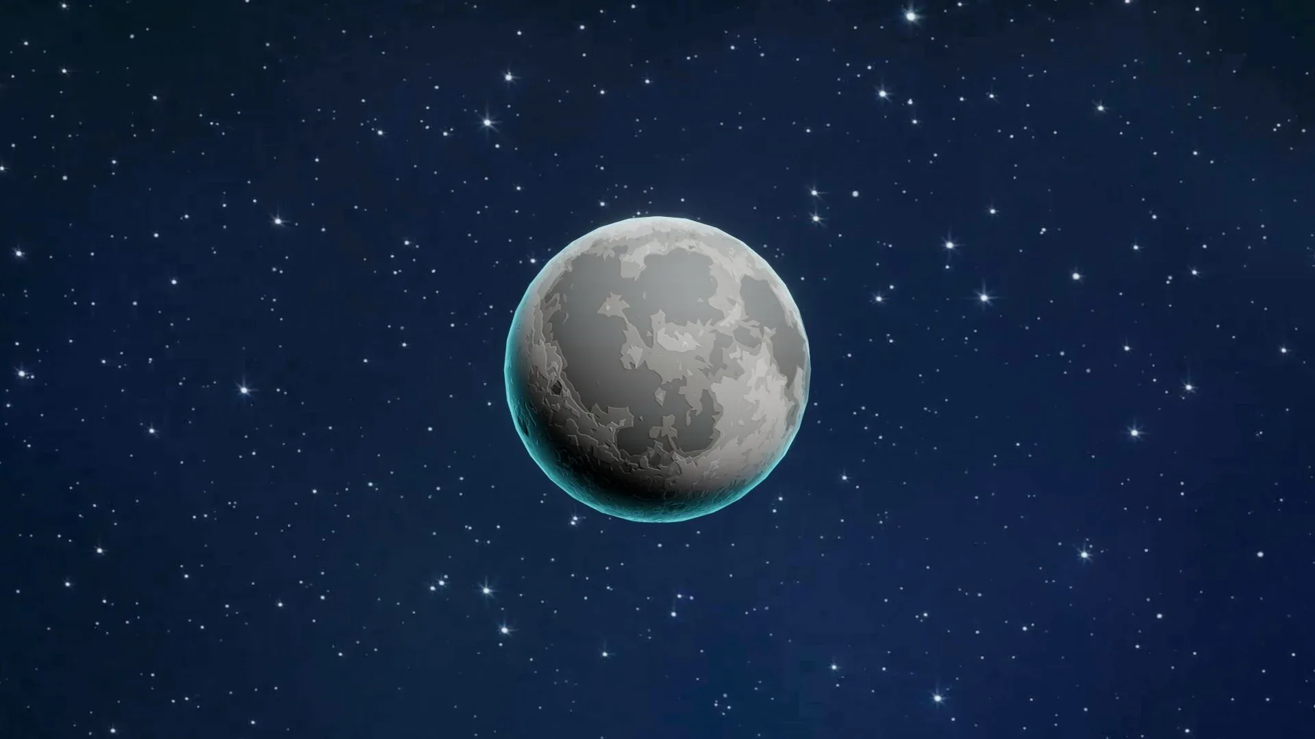 Stylized Moon 3D Model 2k/4k/8k Textures