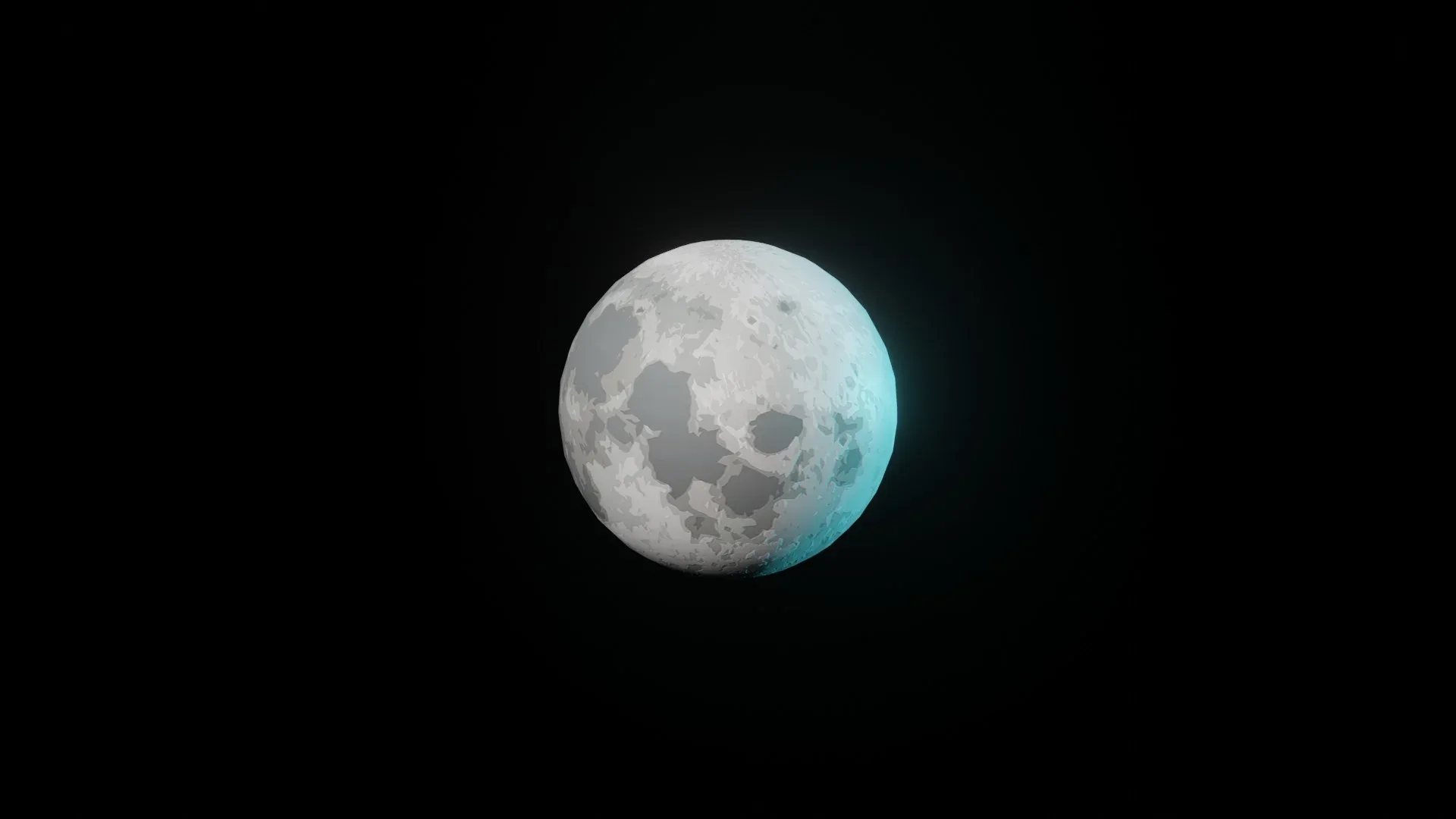 Stylized Moon 3D Model 2k/4k/8k Textures
