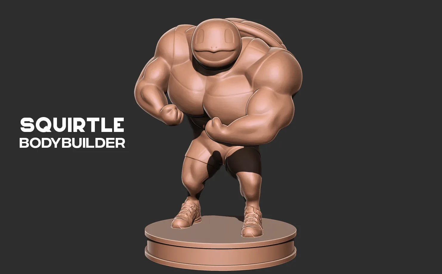 Squirtle bodybuilder - Pokemon 3D print model