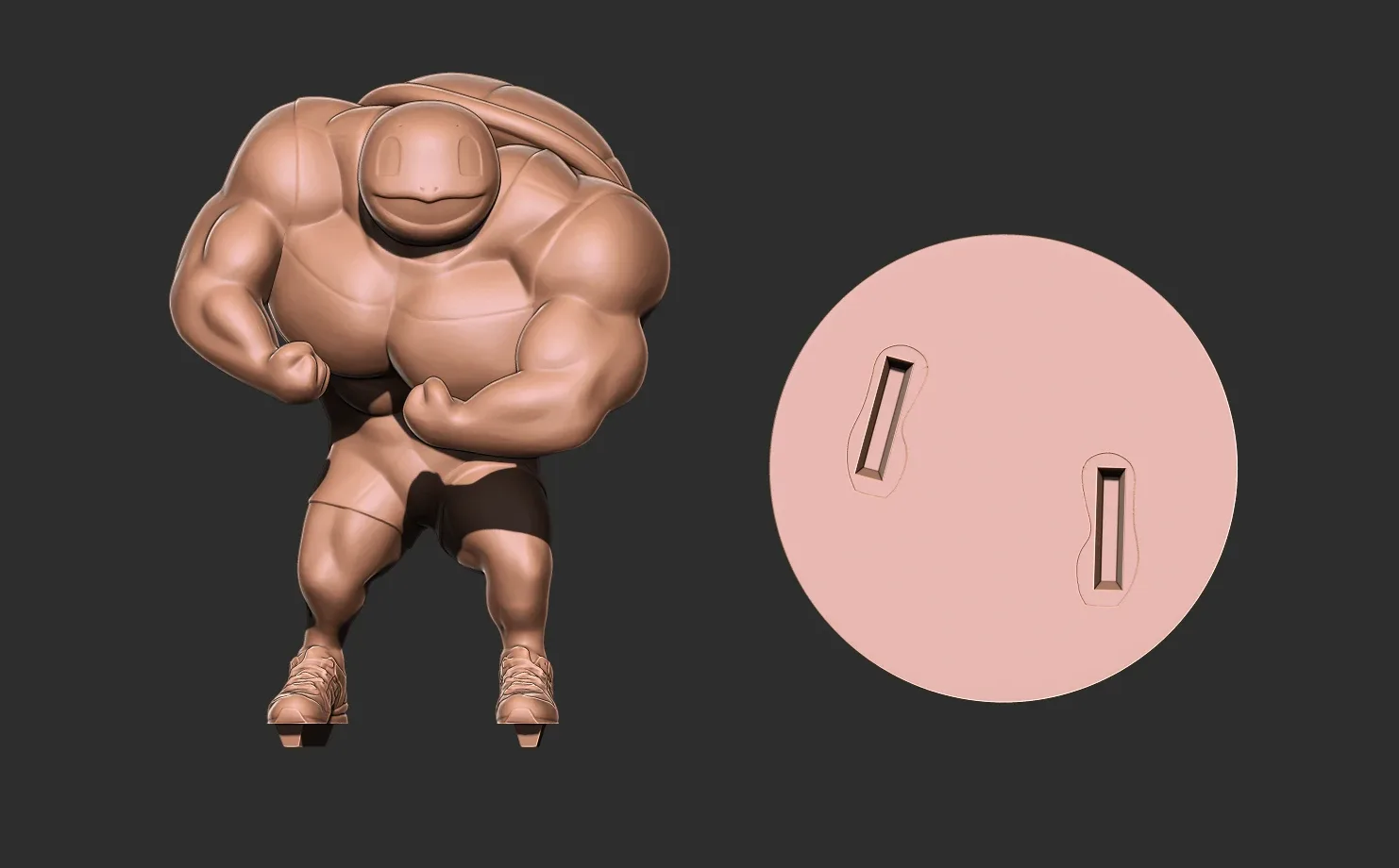 Squirtle bodybuilder - Pokemon 3D print model