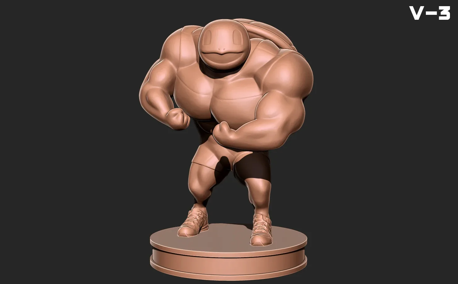 Squirtle bodybuilder V-3 - Pokemon 3D print model