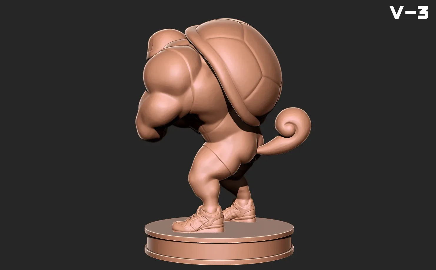 Squirtle bodybuilder V-3 - Pokemon 3D print model