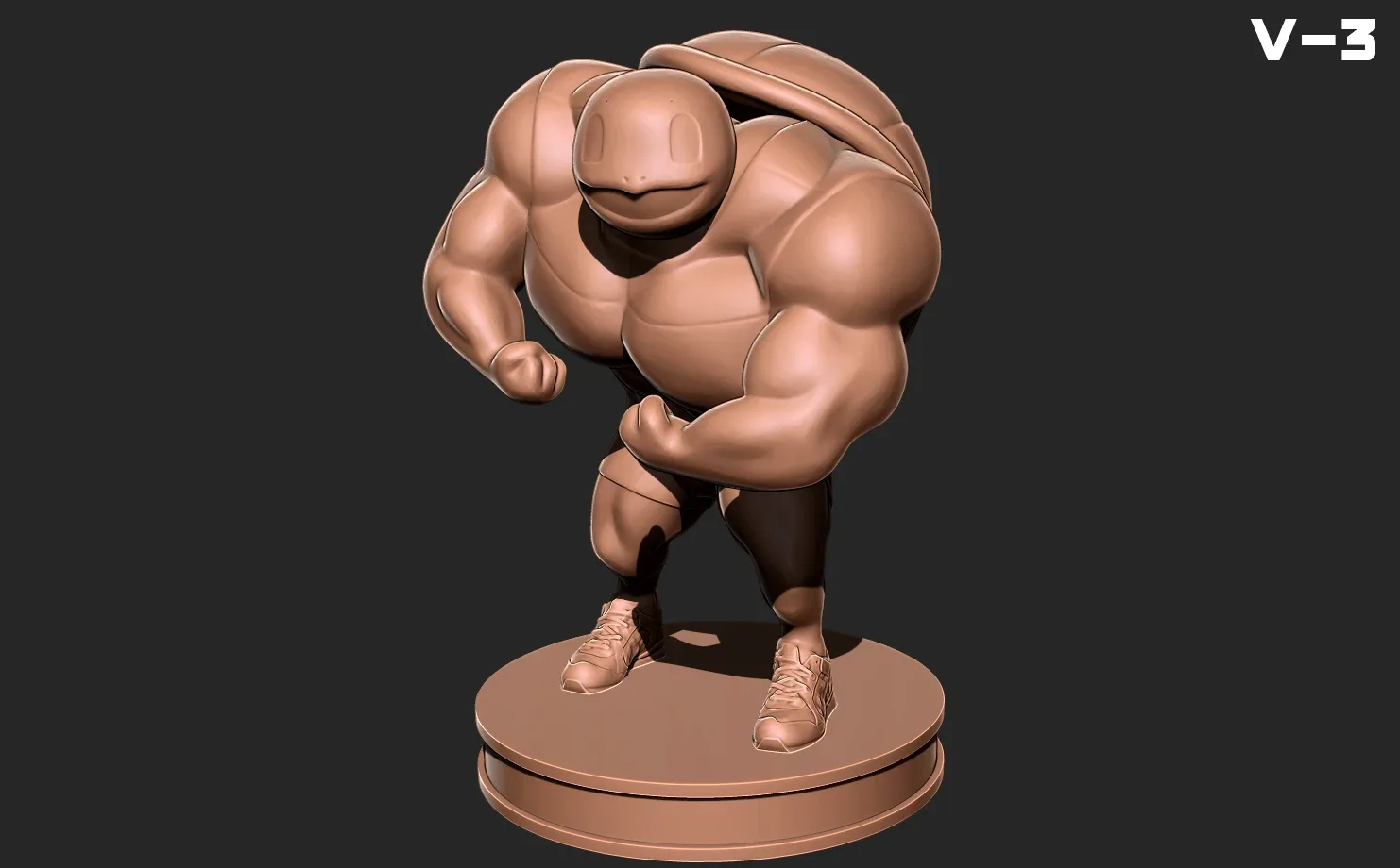 Squirtle bodybuilder V-3 - Pokemon 3D print model