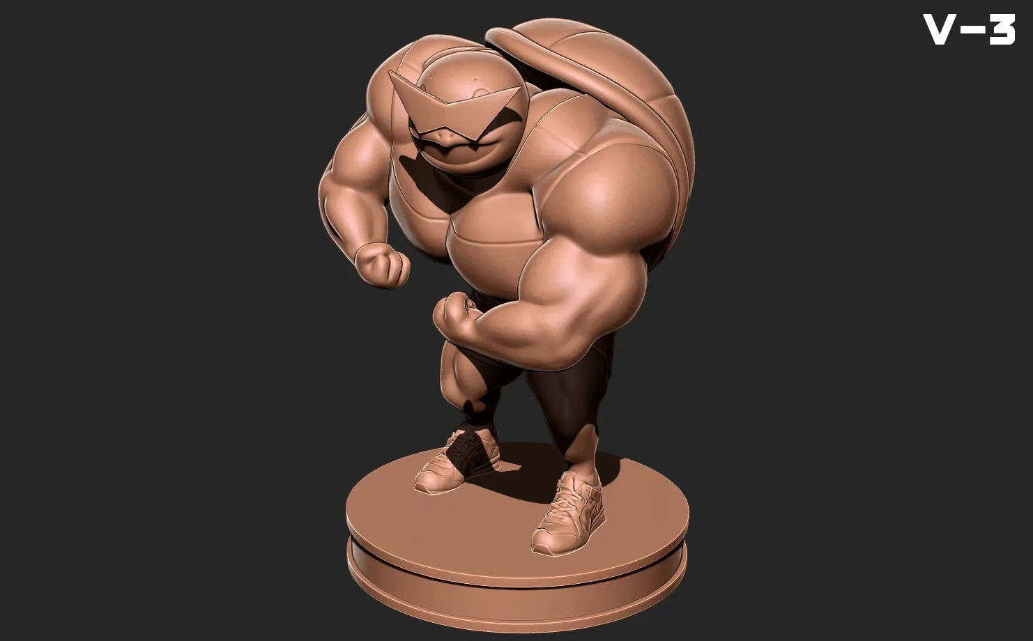 Squirtle bodybuilder V-3 - Pokemon 3D print model