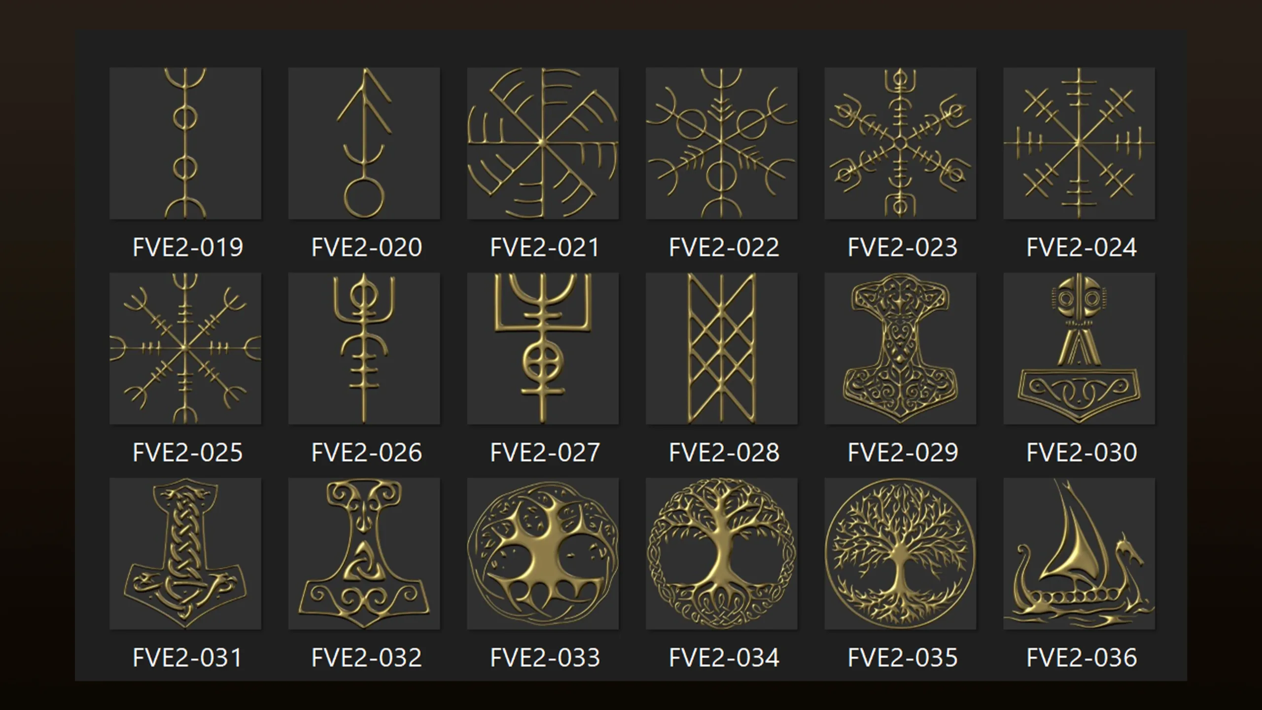 180 Viking elements 3D Model,alpha and brush Vol 2