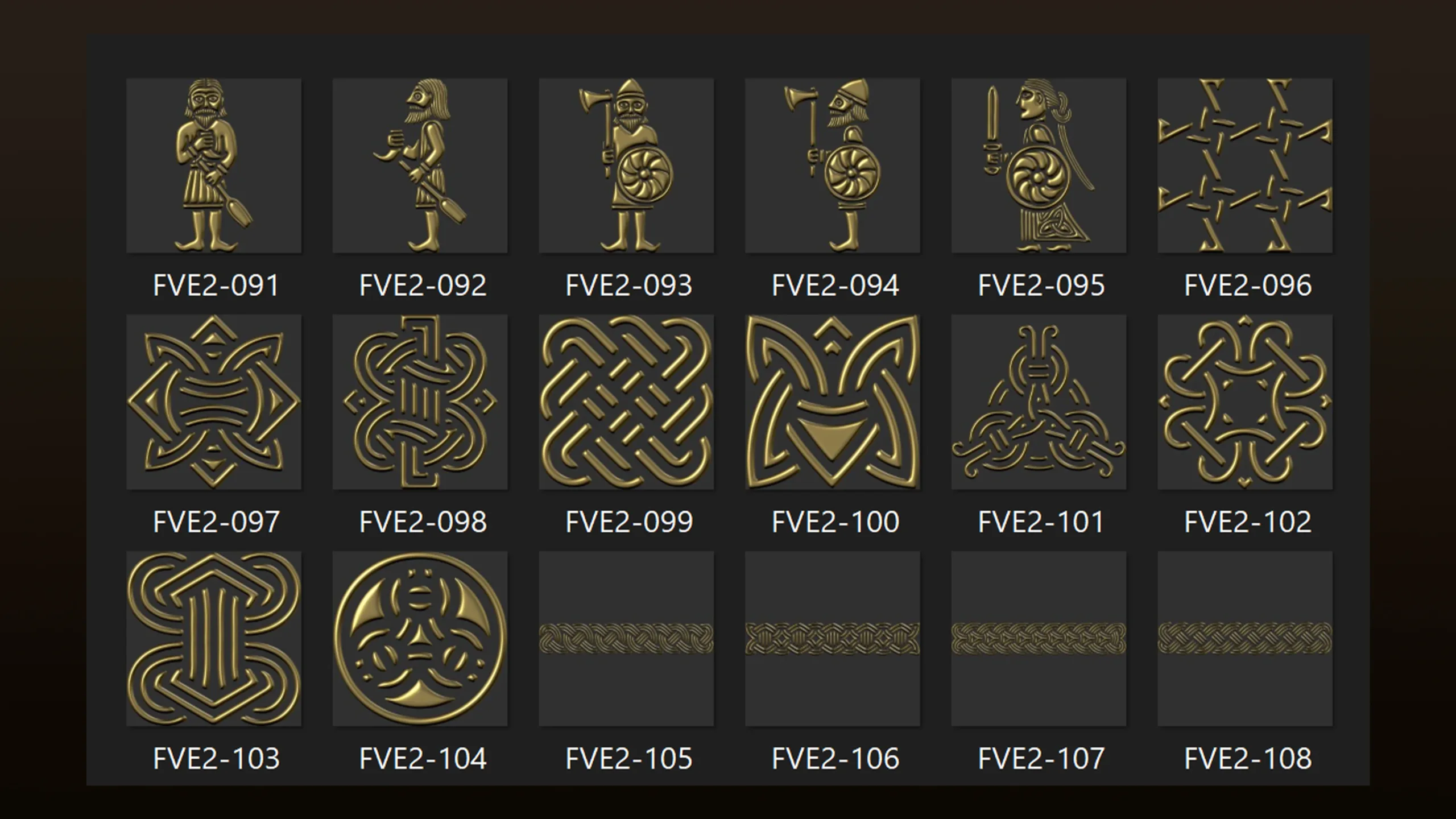 180 Viking elements 3D Model,alpha and brush Vol 2