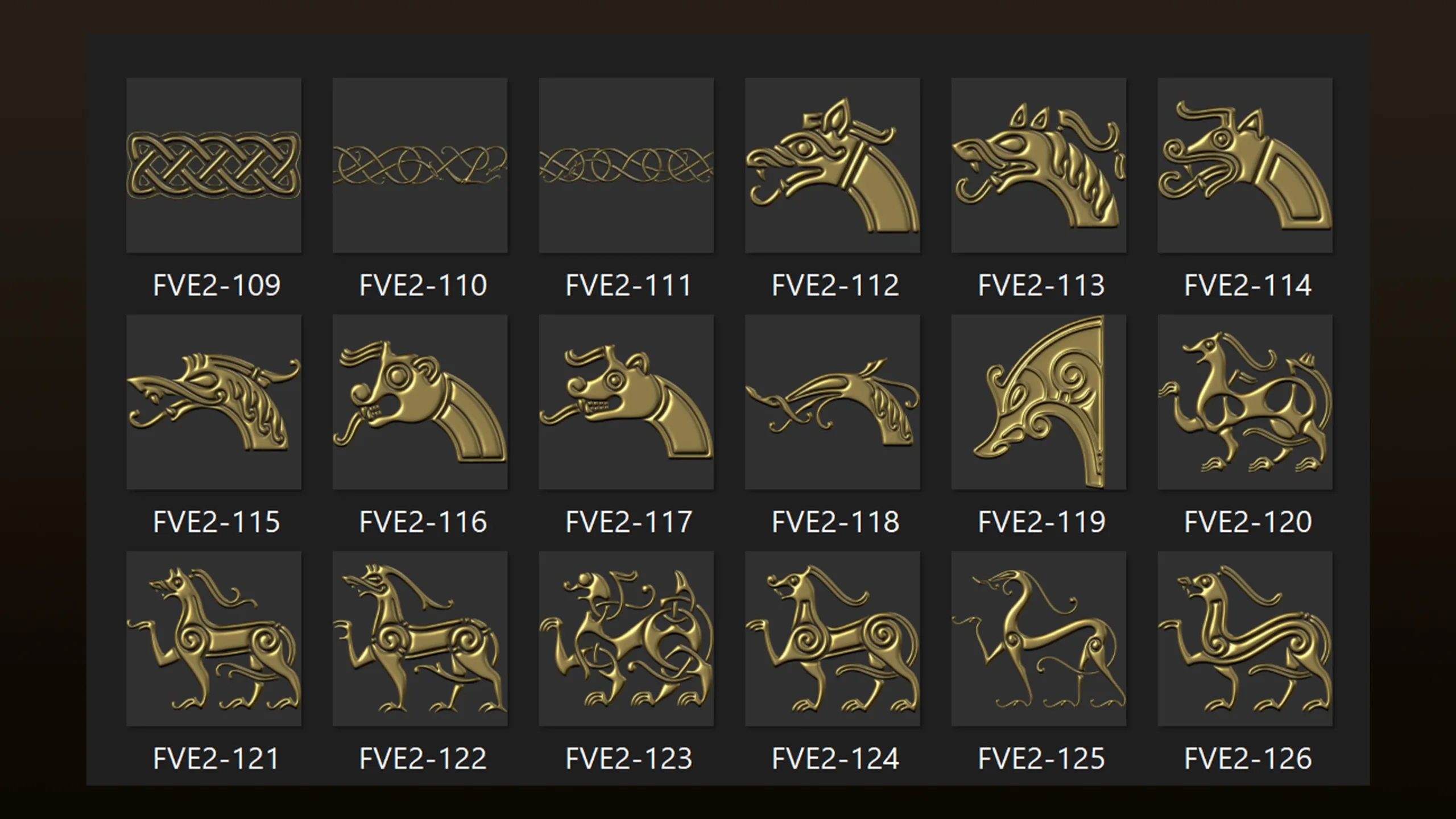 180 Viking elements 3D Model,alpha and brush Vol 2