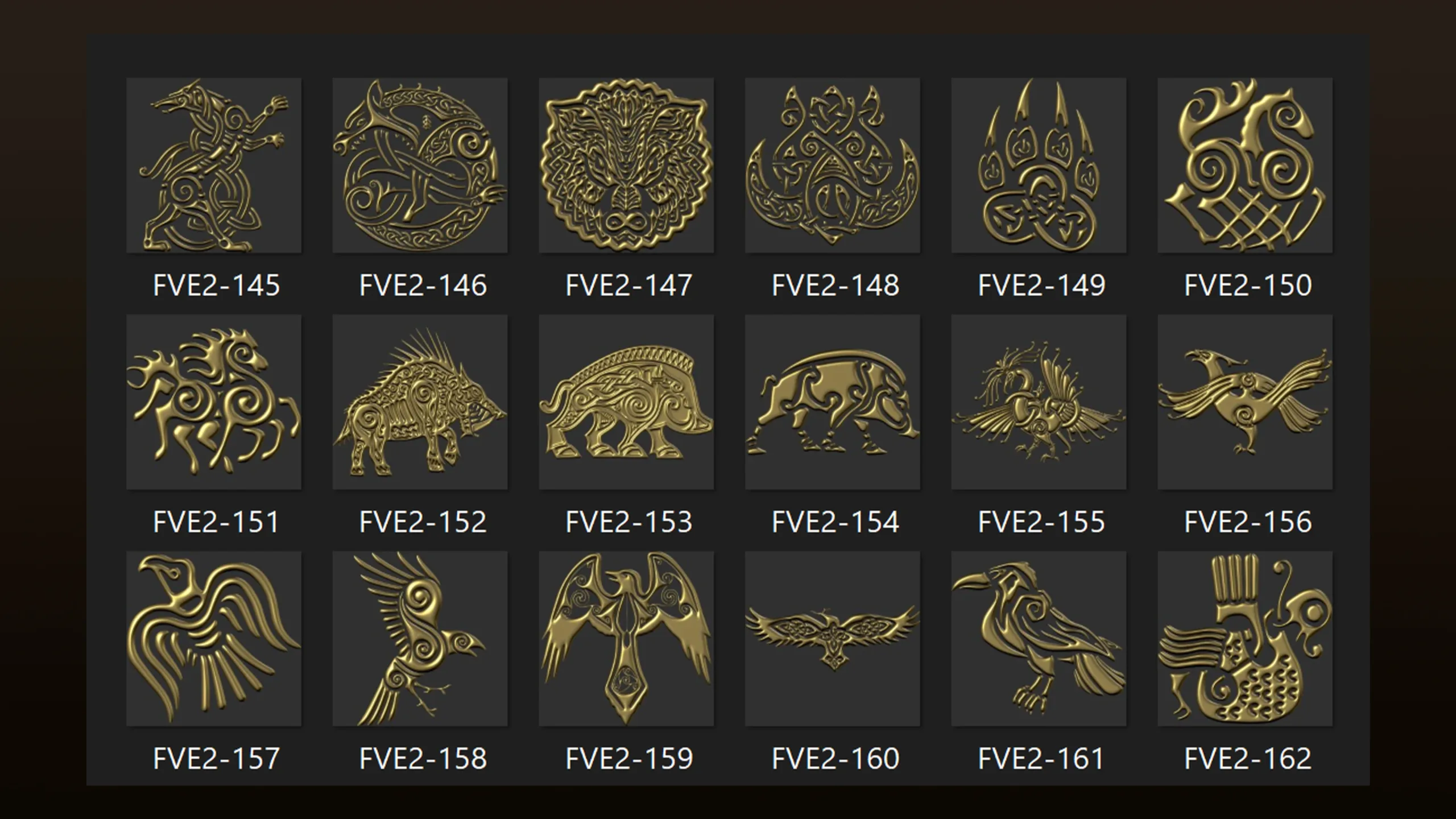 180 Viking elements 3D Model,alpha and brush Vol 2