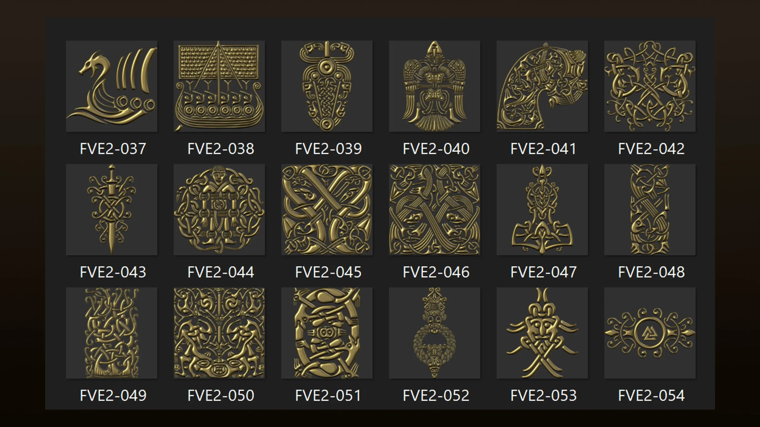 180 Viking elements 3D Model,alpha and brush Vol 2
