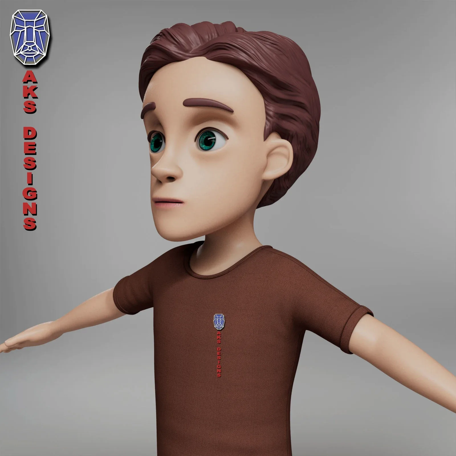 Cartoon stylized character boy kid 4