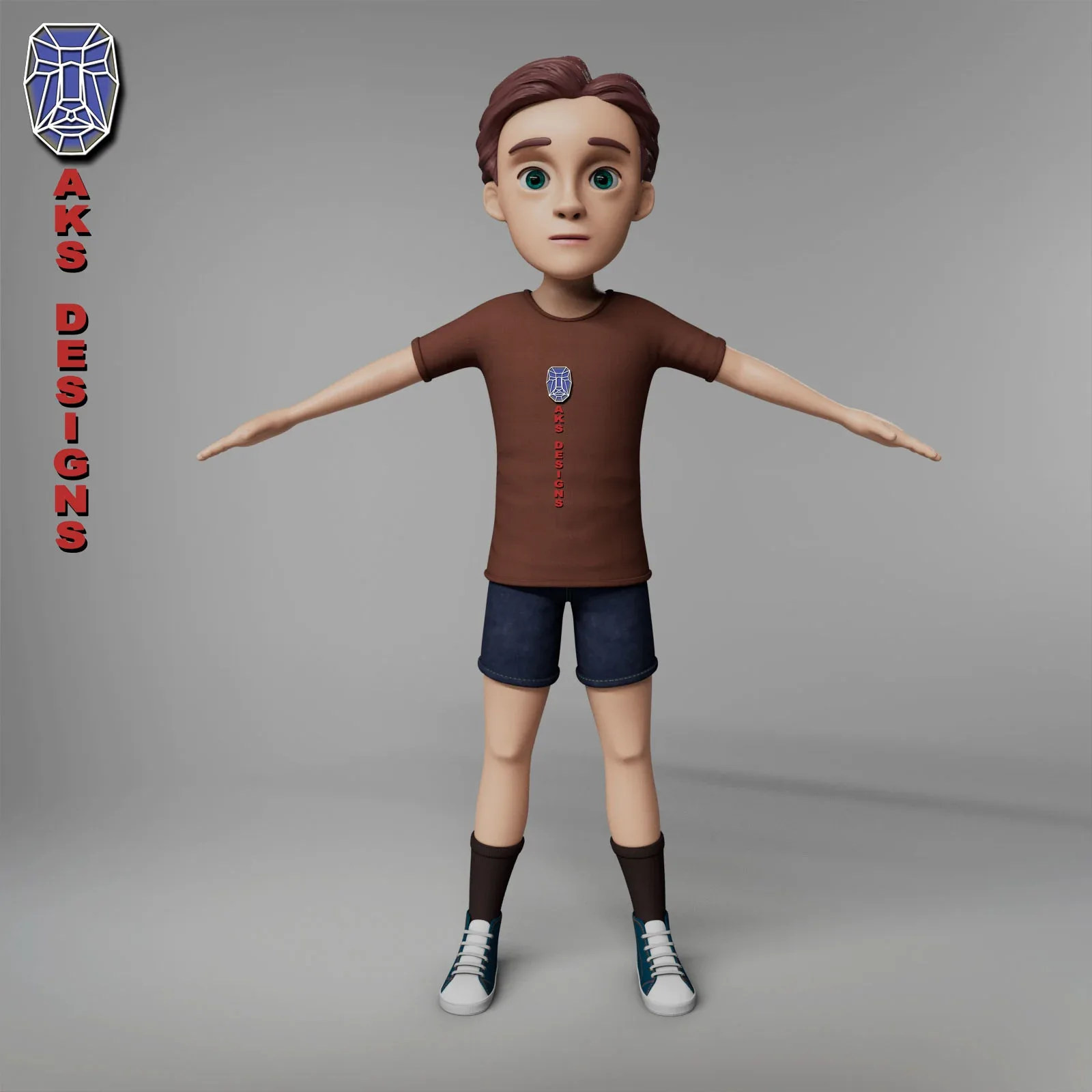 Cartoon stylized character boy kid 4