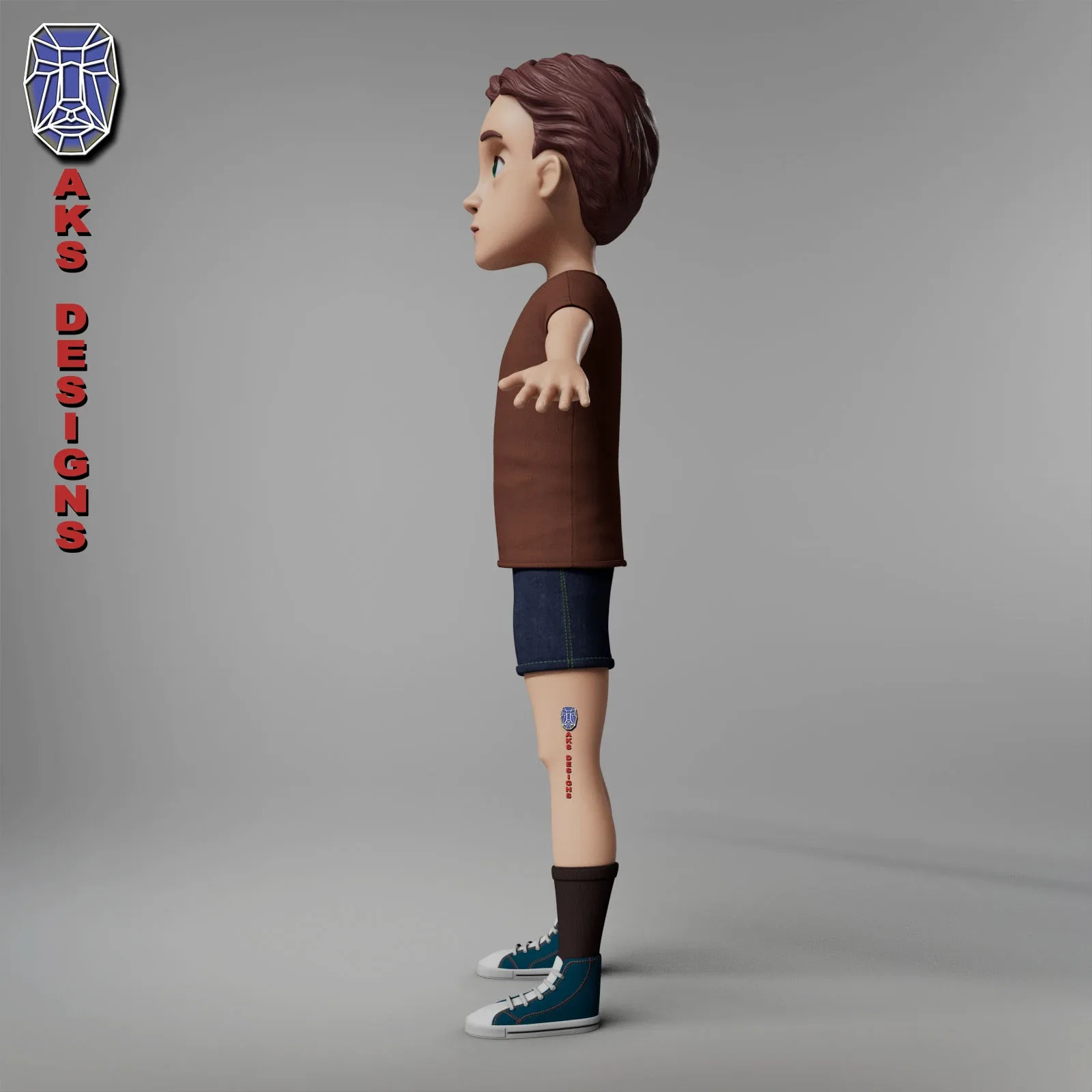 Cartoon stylized character boy kid 4