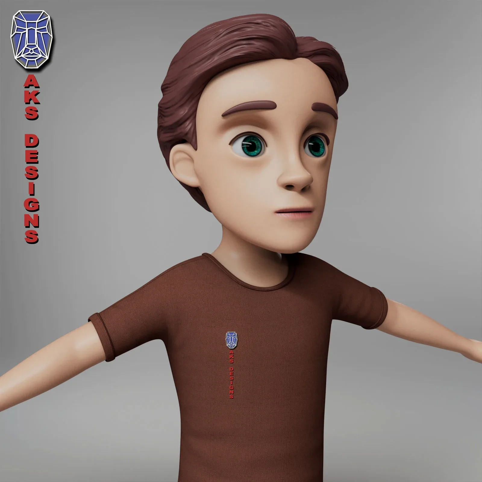 Cartoon stylized character boy kid 4