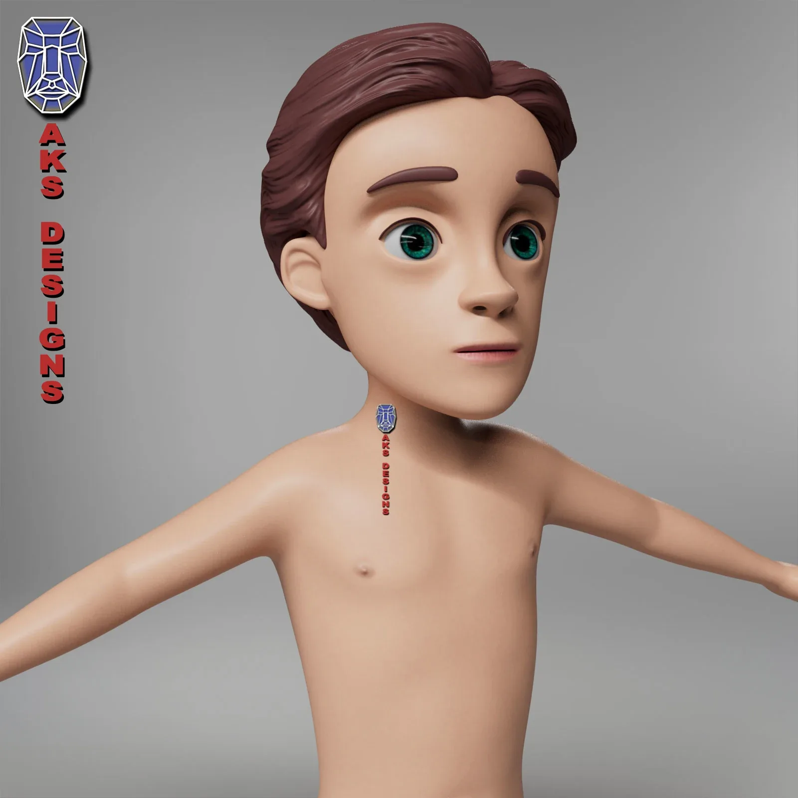 Cartoon boy body v6