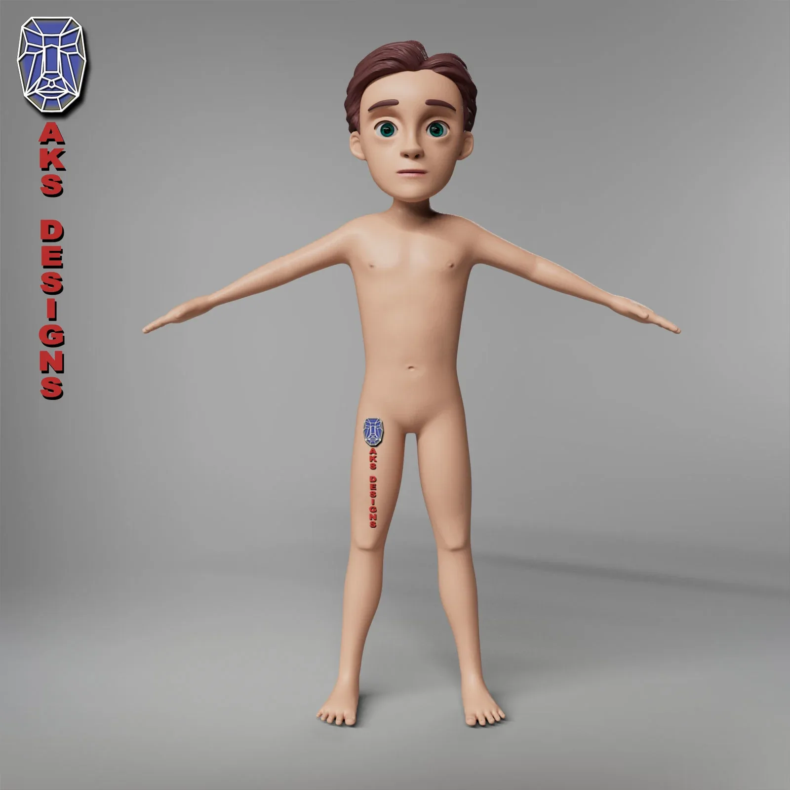 Cartoon boy body v6