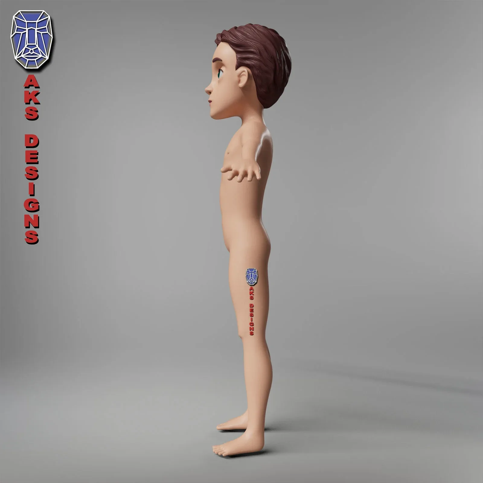 Cartoon boy body v6