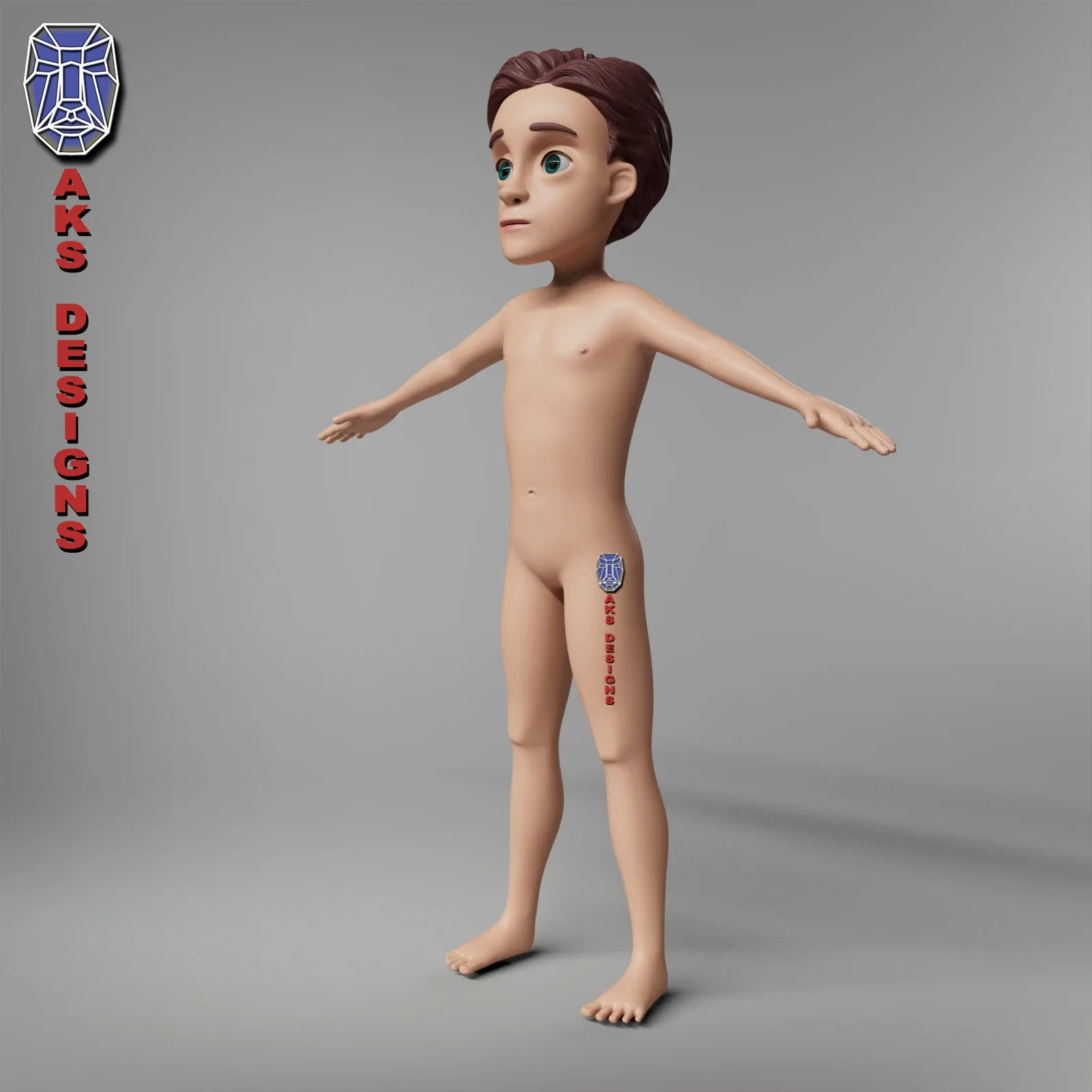 Cartoon boy body v6