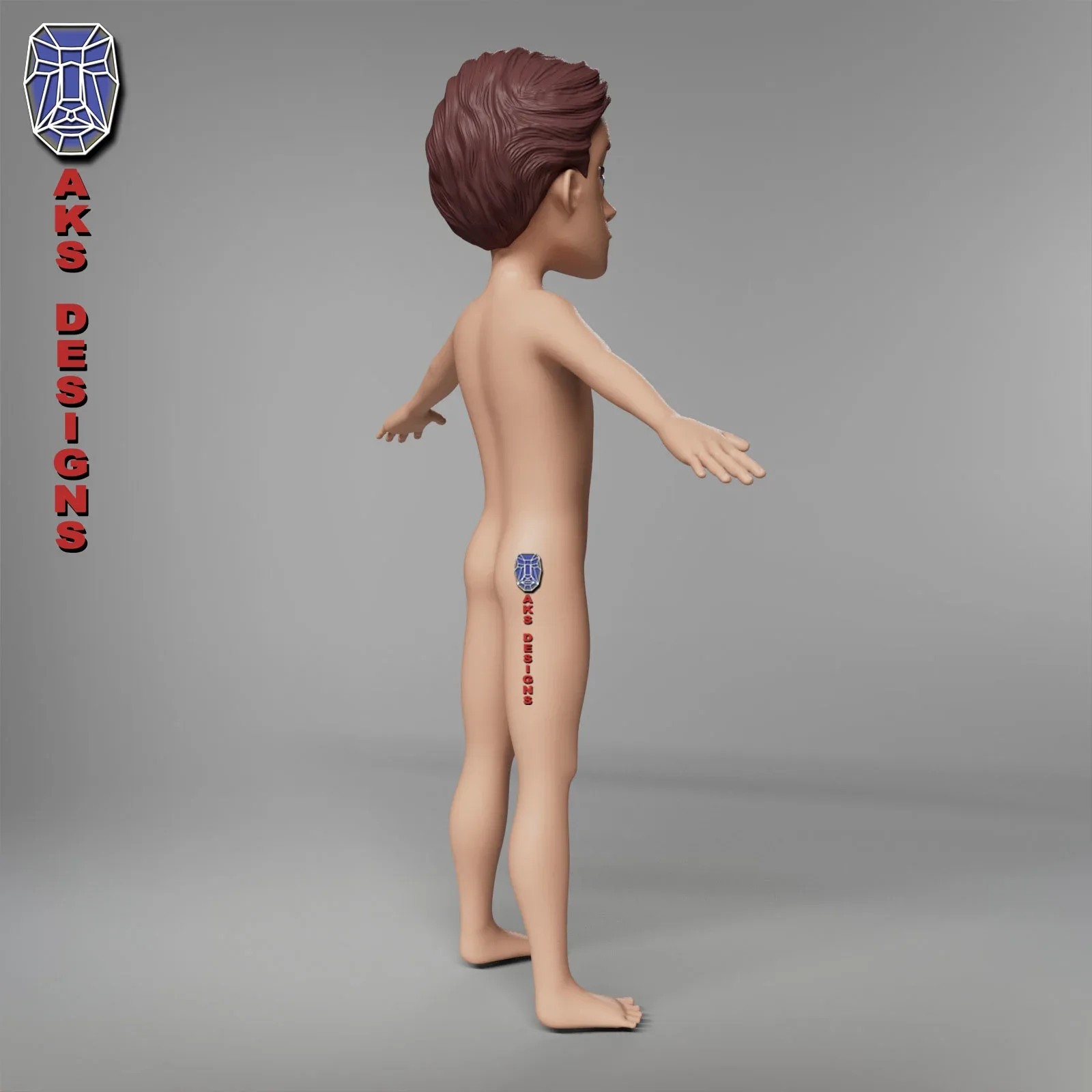 Cartoon boy body v6