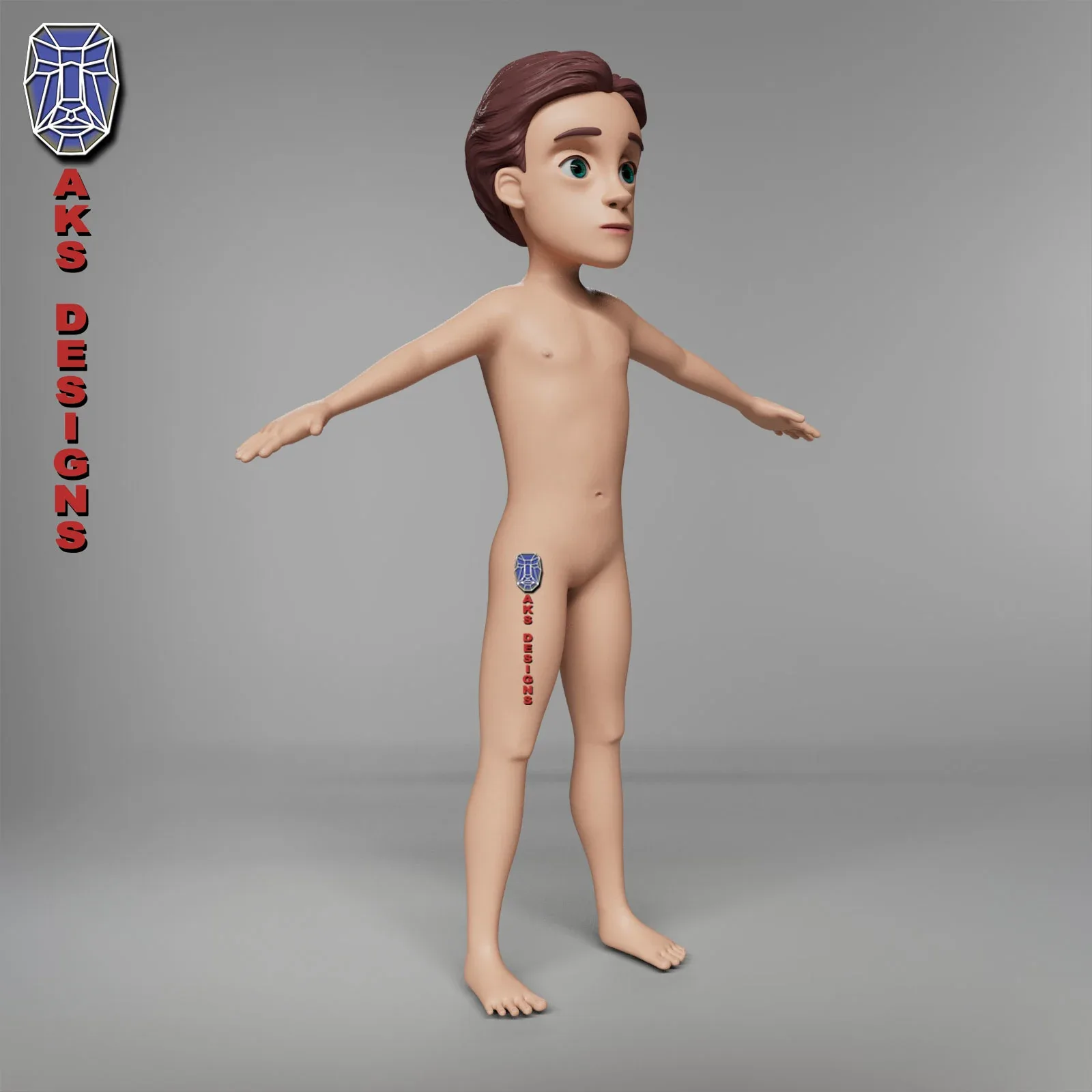 Cartoon boy body v6