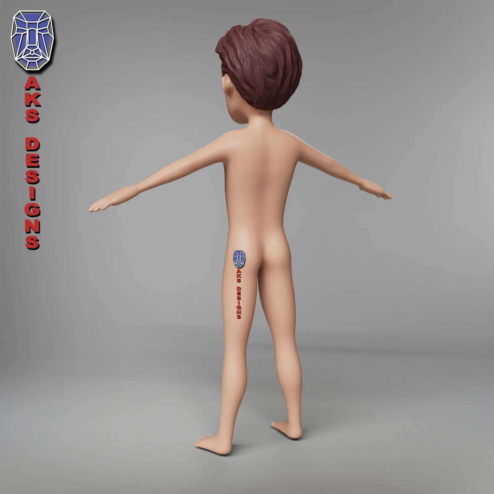 Cartoon boy body v6