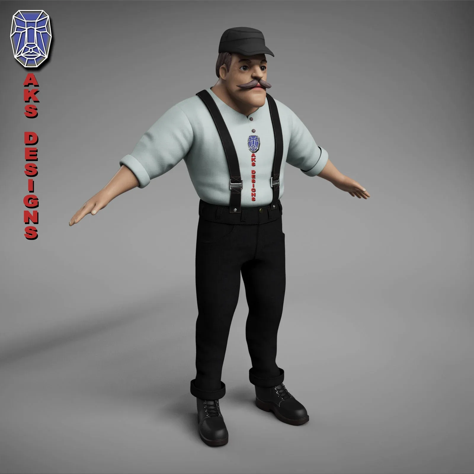 Cartoon stylized character old men 3