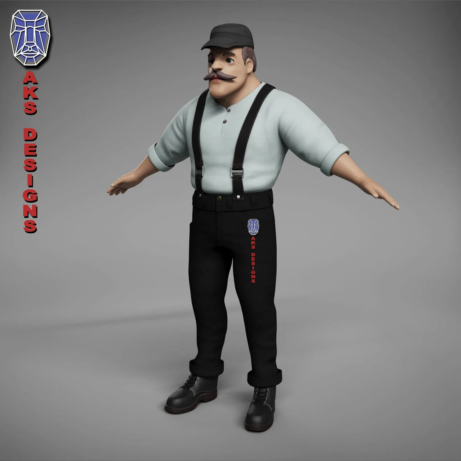 Cartoon stylized character old men 3