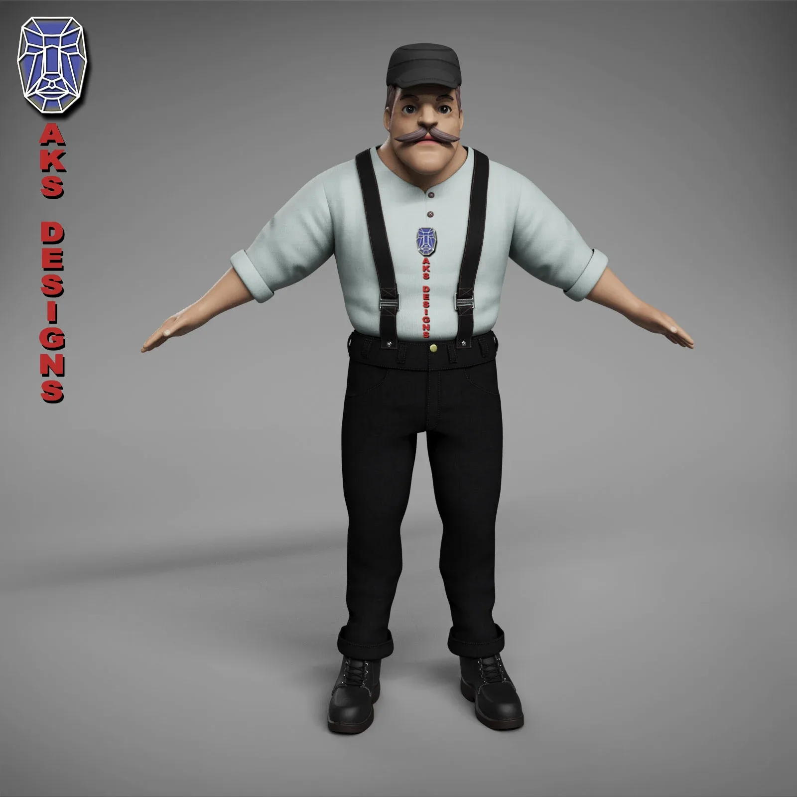Cartoon stylized character old men 3