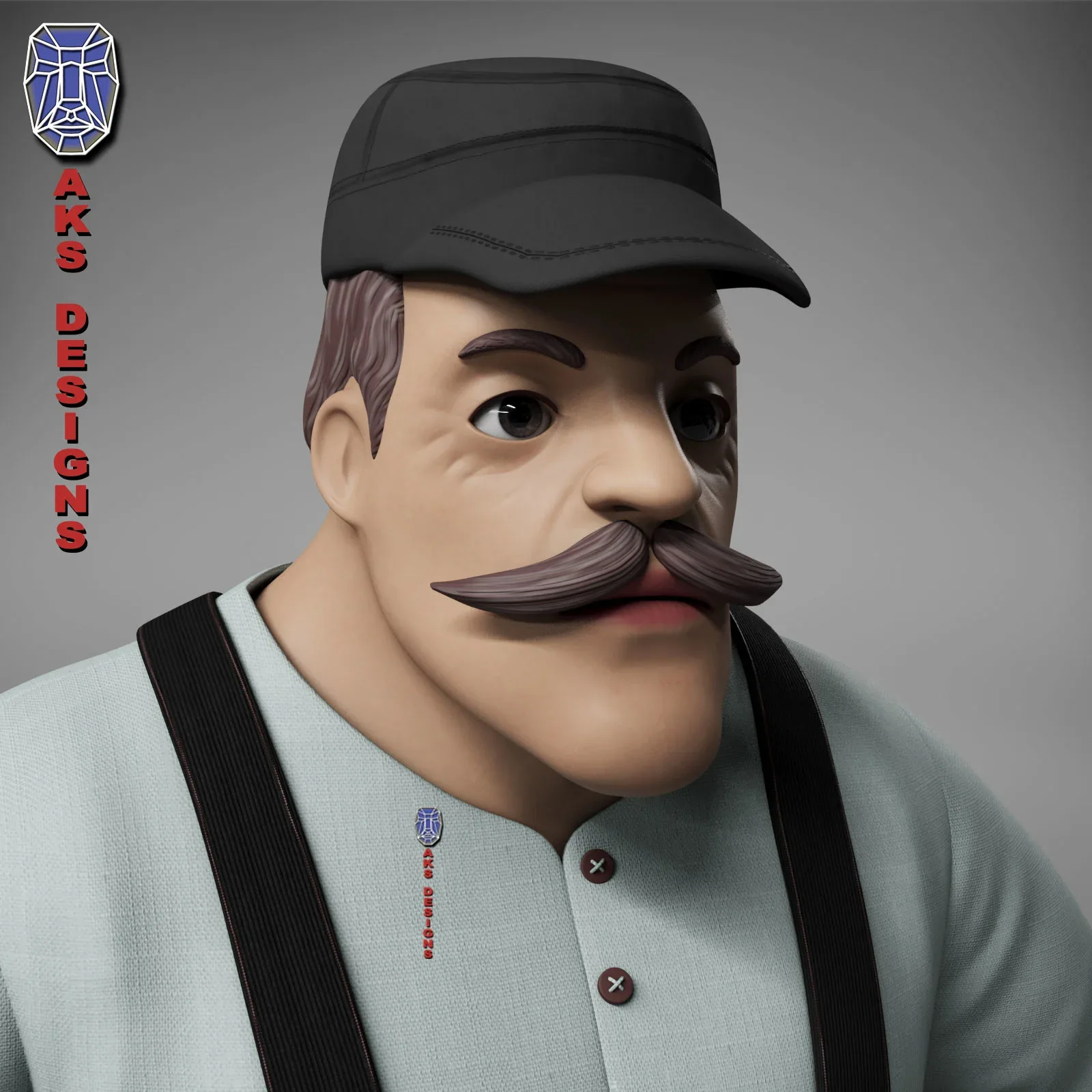 Cartoon stylized character old men 3