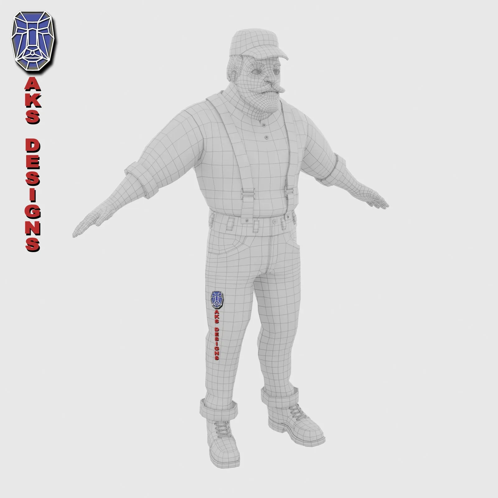 Cartoon stylized character old men 3