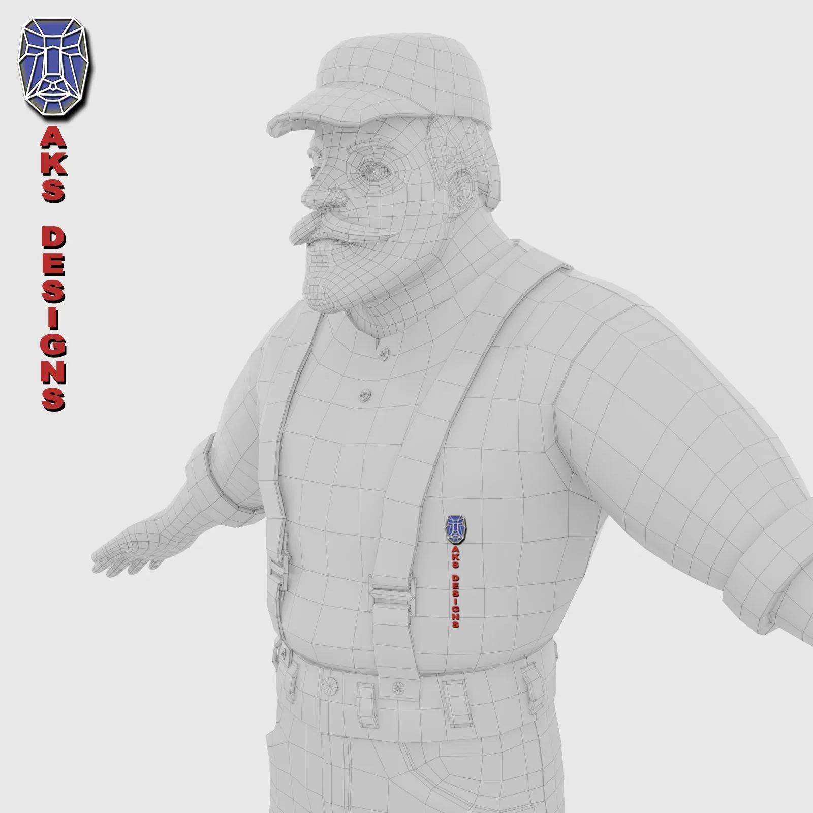 Cartoon stylized character old men 3