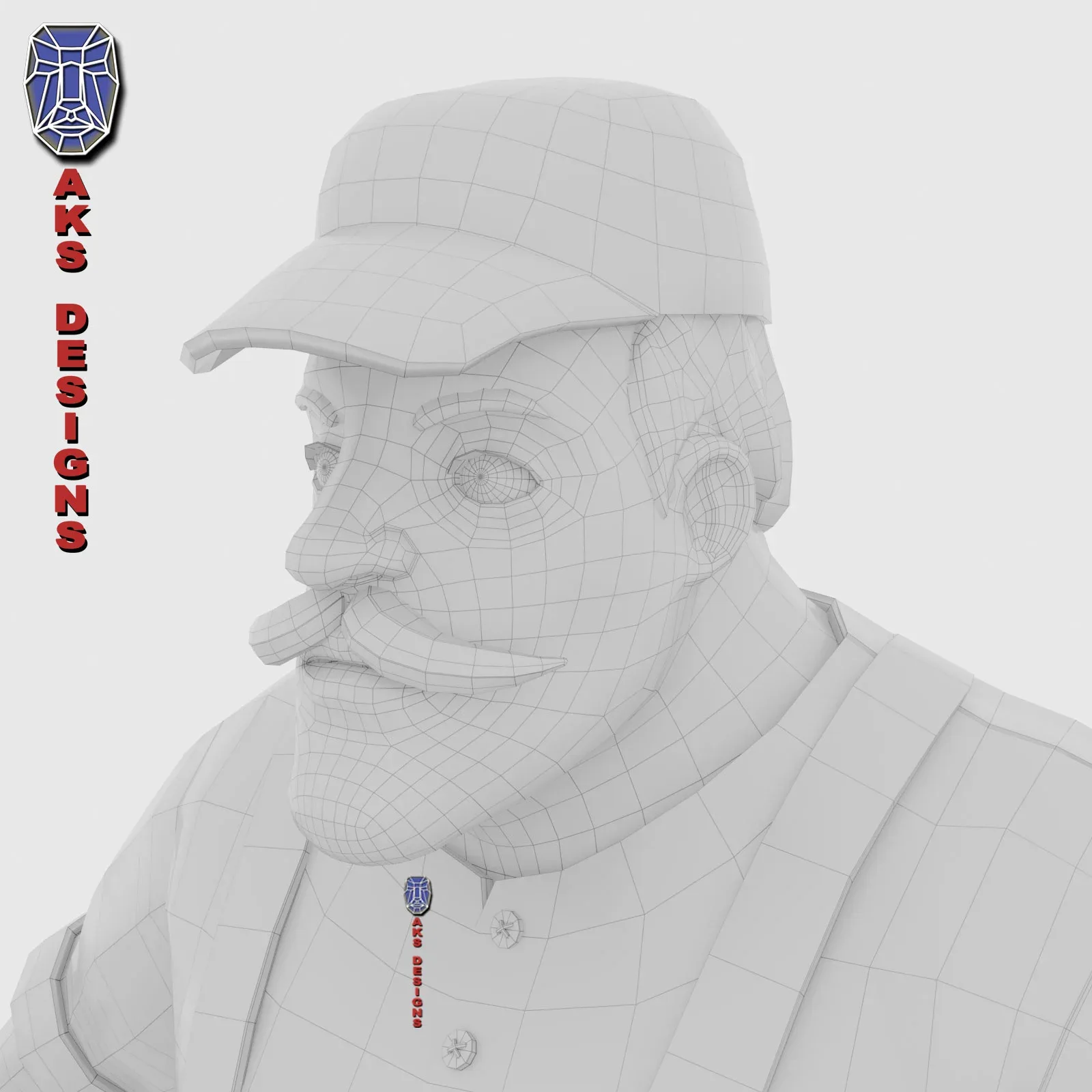 Cartoon stylized character old men 3