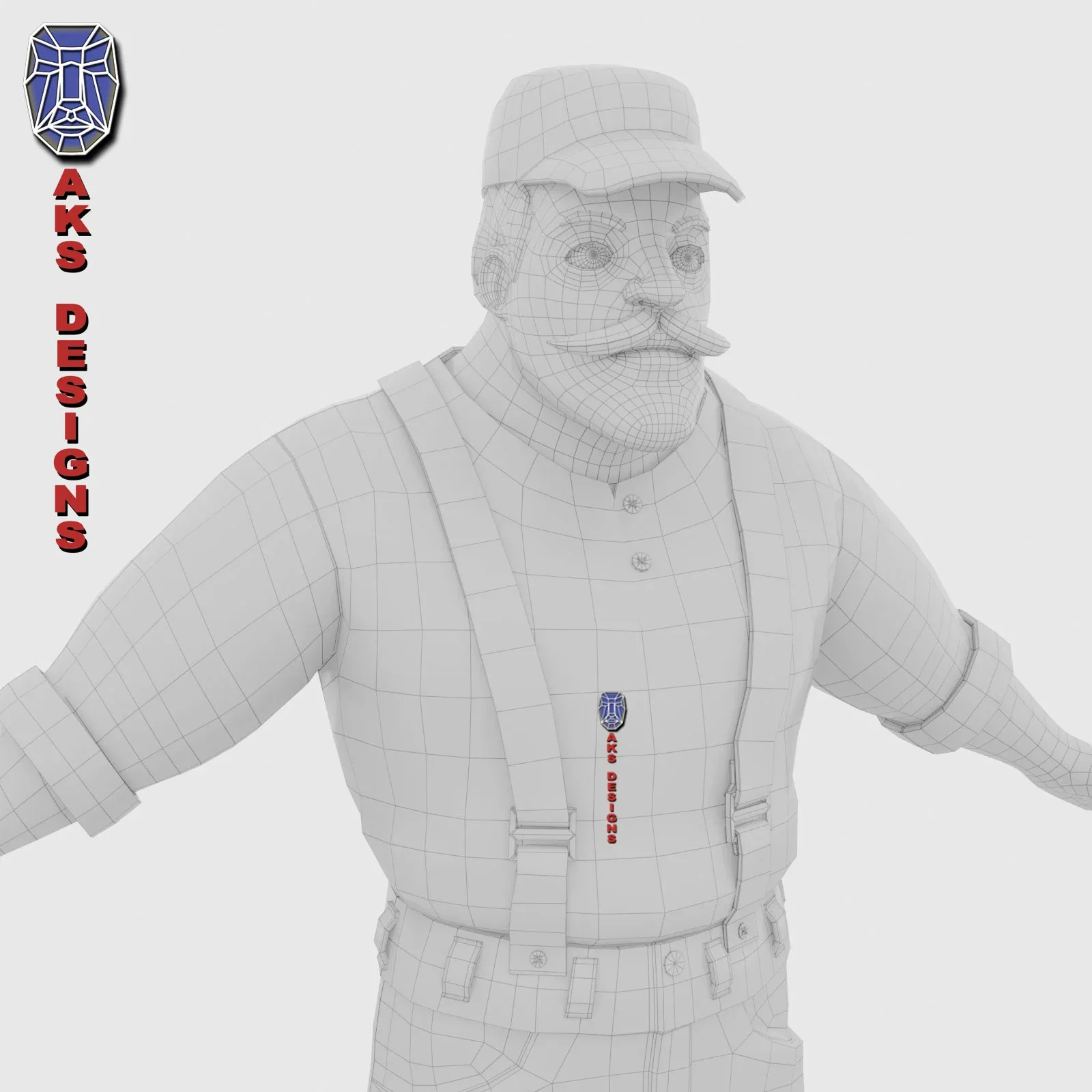 Cartoon stylized character old men 3