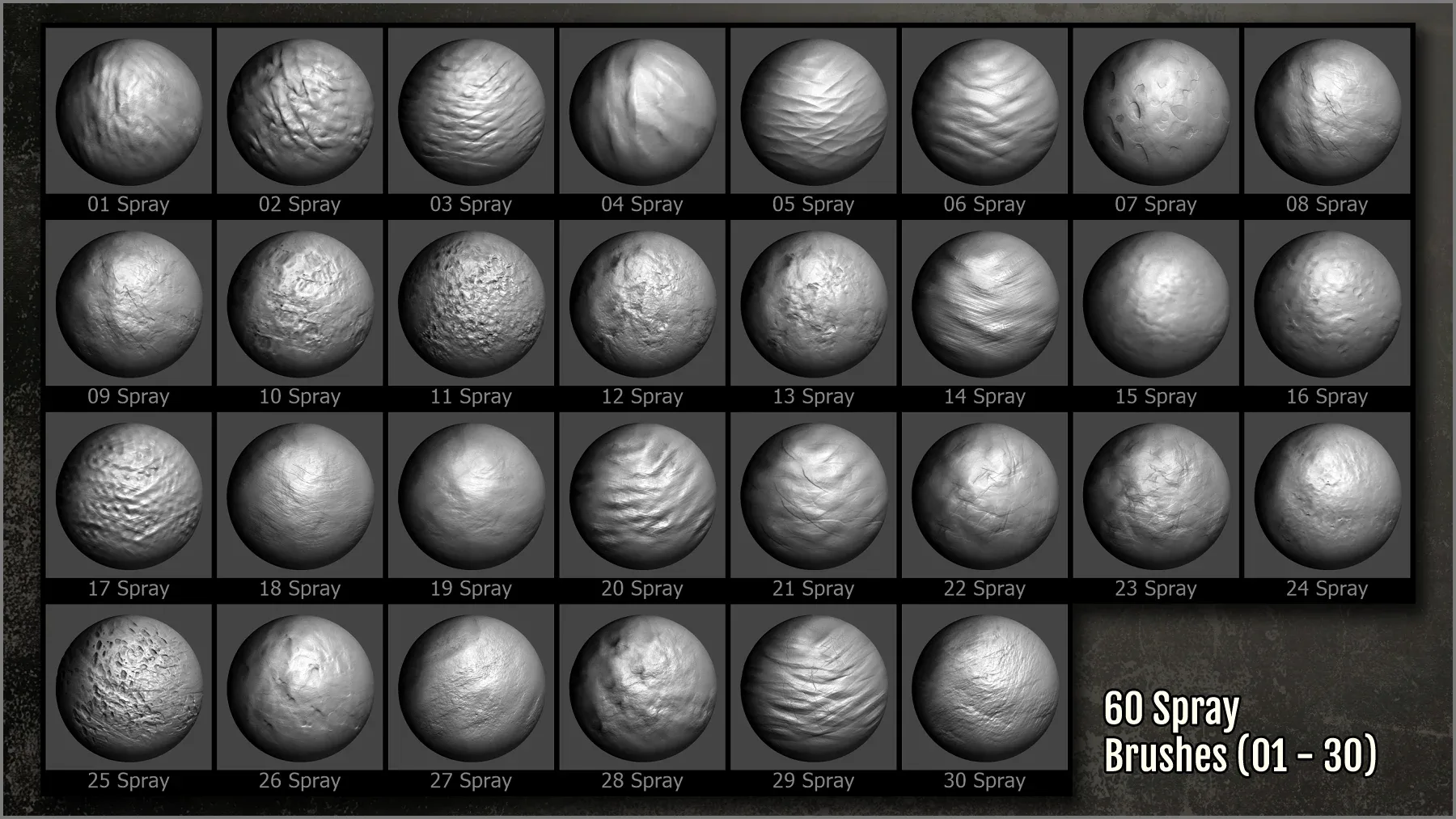 Cave Maker 300 ZBrush brushes, 60 Alphas and basemeshes