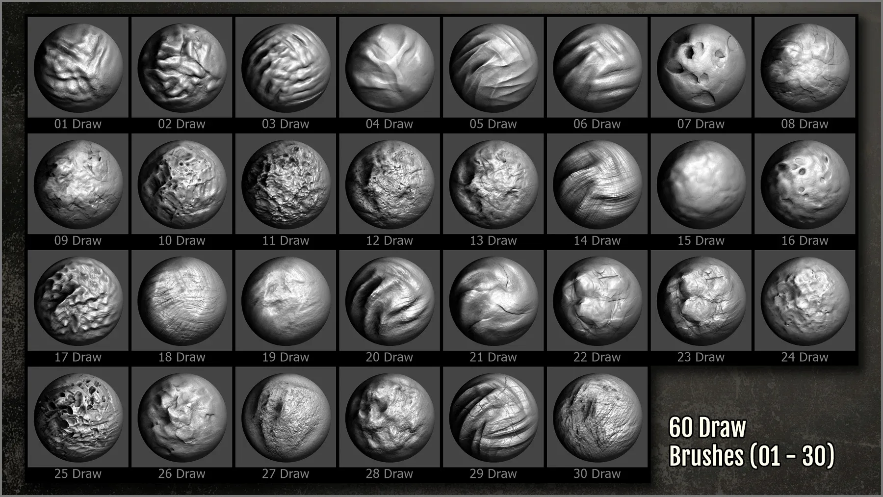 Cave Maker 300 ZBrush brushes, 60 Alphas and basemeshes