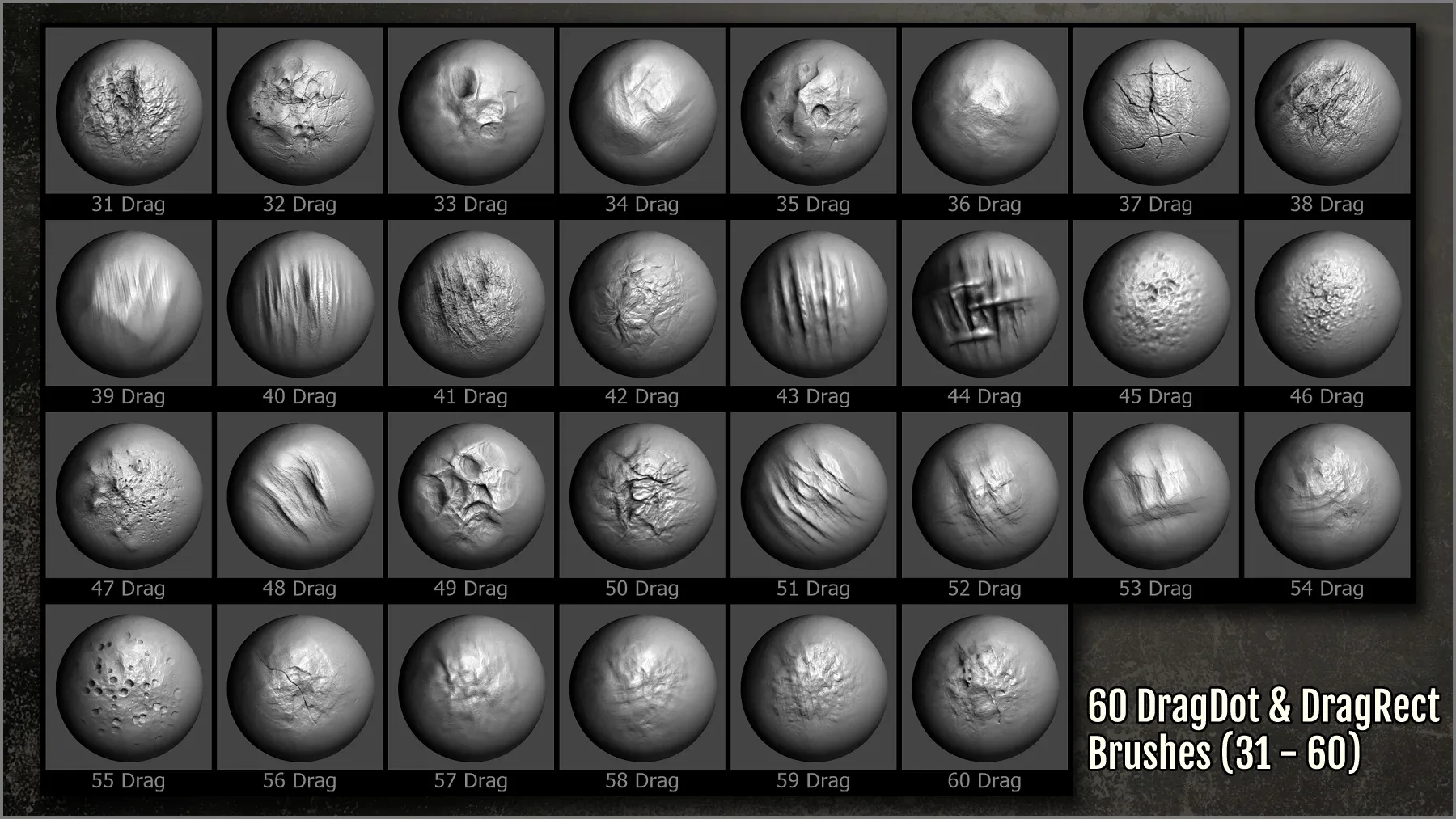 Cave Maker 300 ZBrush brushes, 60 Alphas and basemeshes