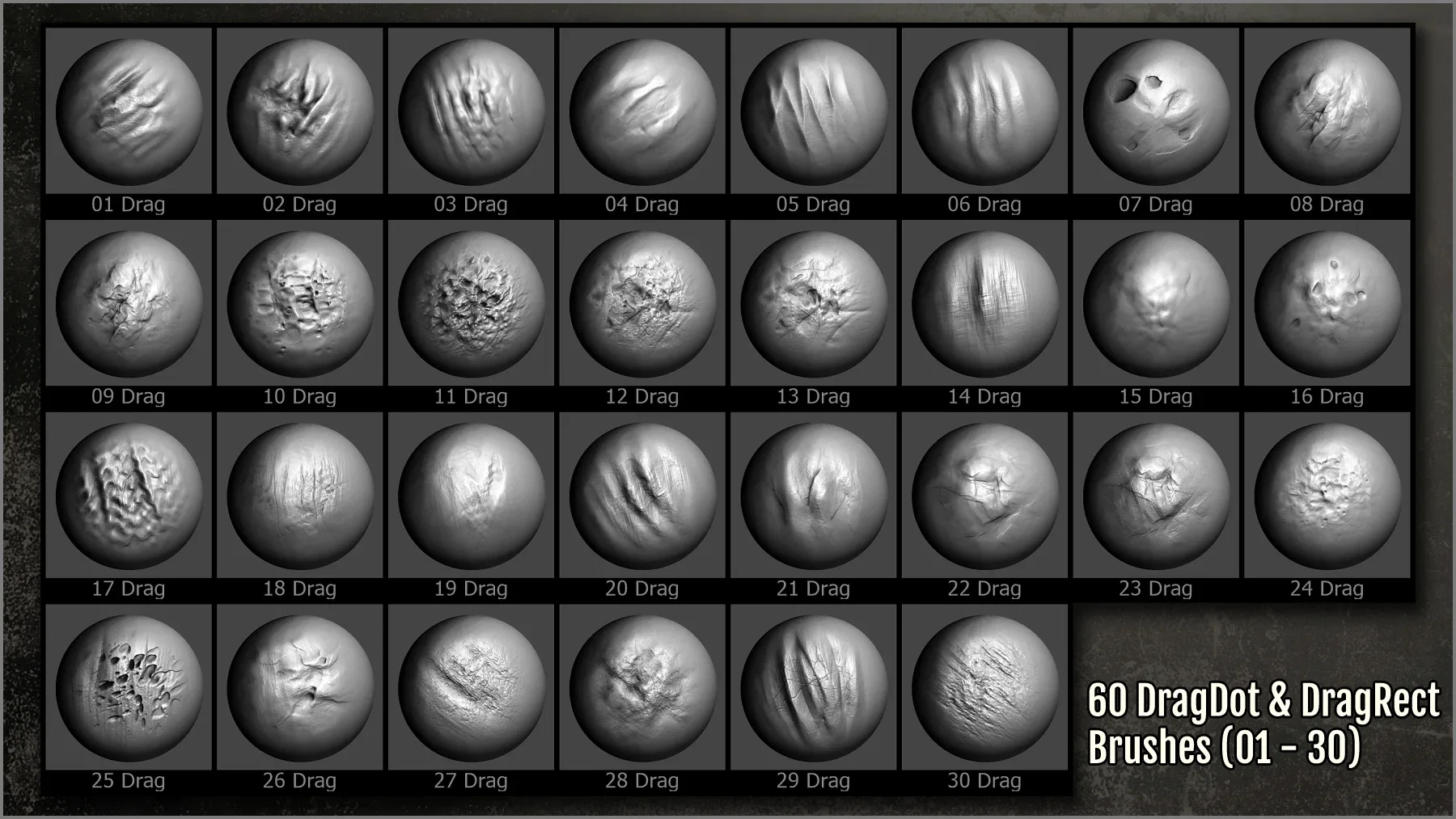 Cave Maker 300 ZBrush brushes, 60 Alphas and basemeshes