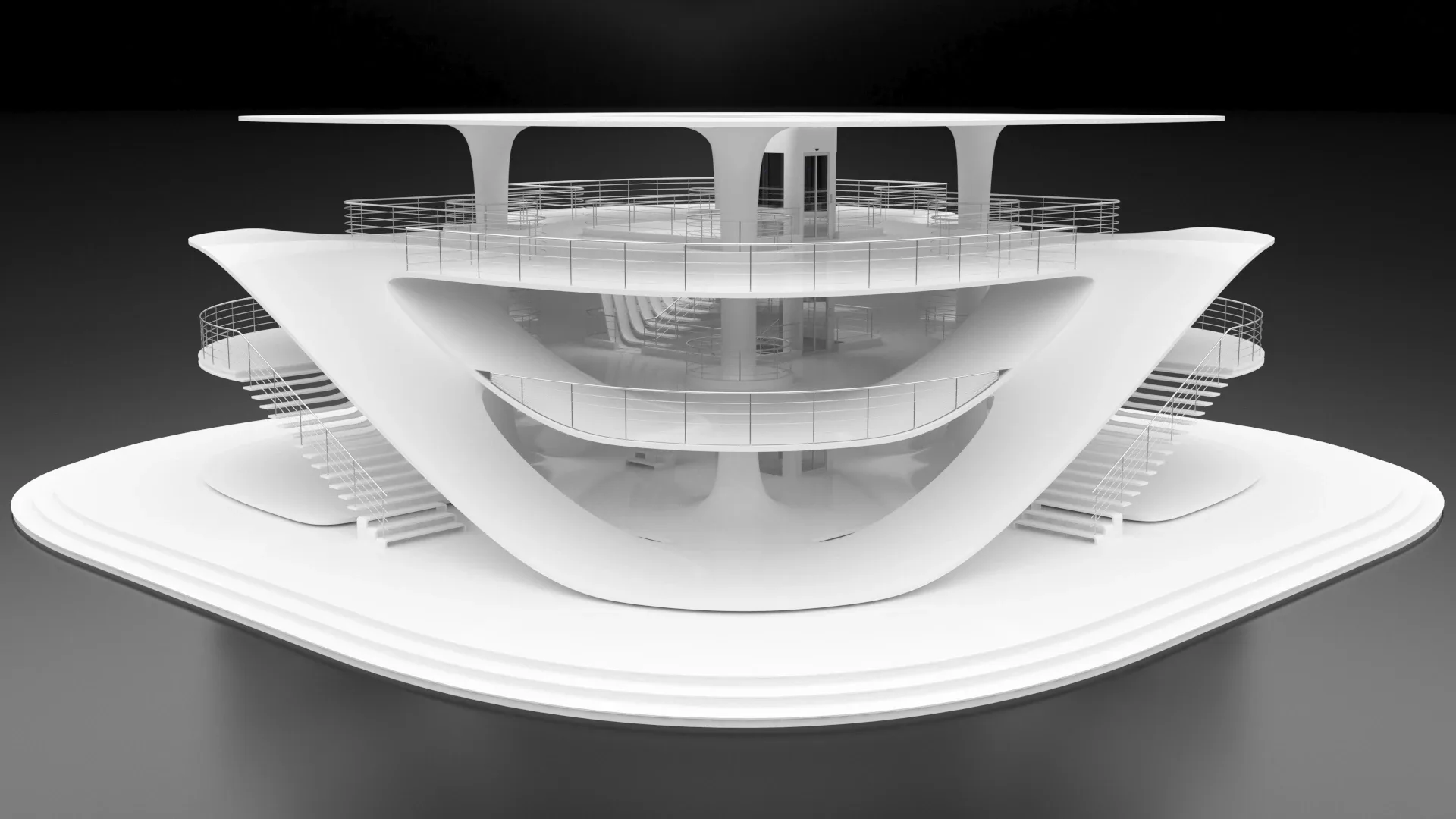 Futuristic Architecture - Parametric Sci-Fi Exhibition Center / Pavilion