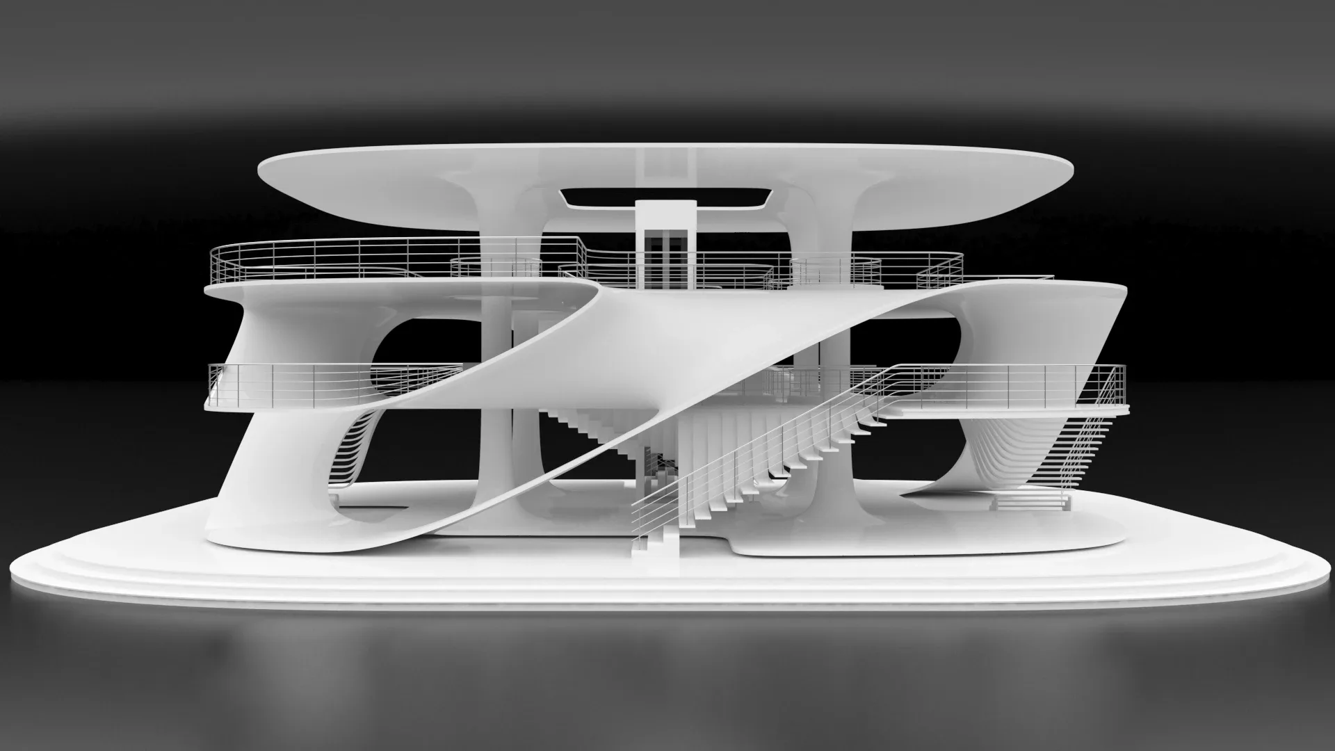 Futuristic Architecture - Parametric Sci-Fi Exhibition Center / Pavilion