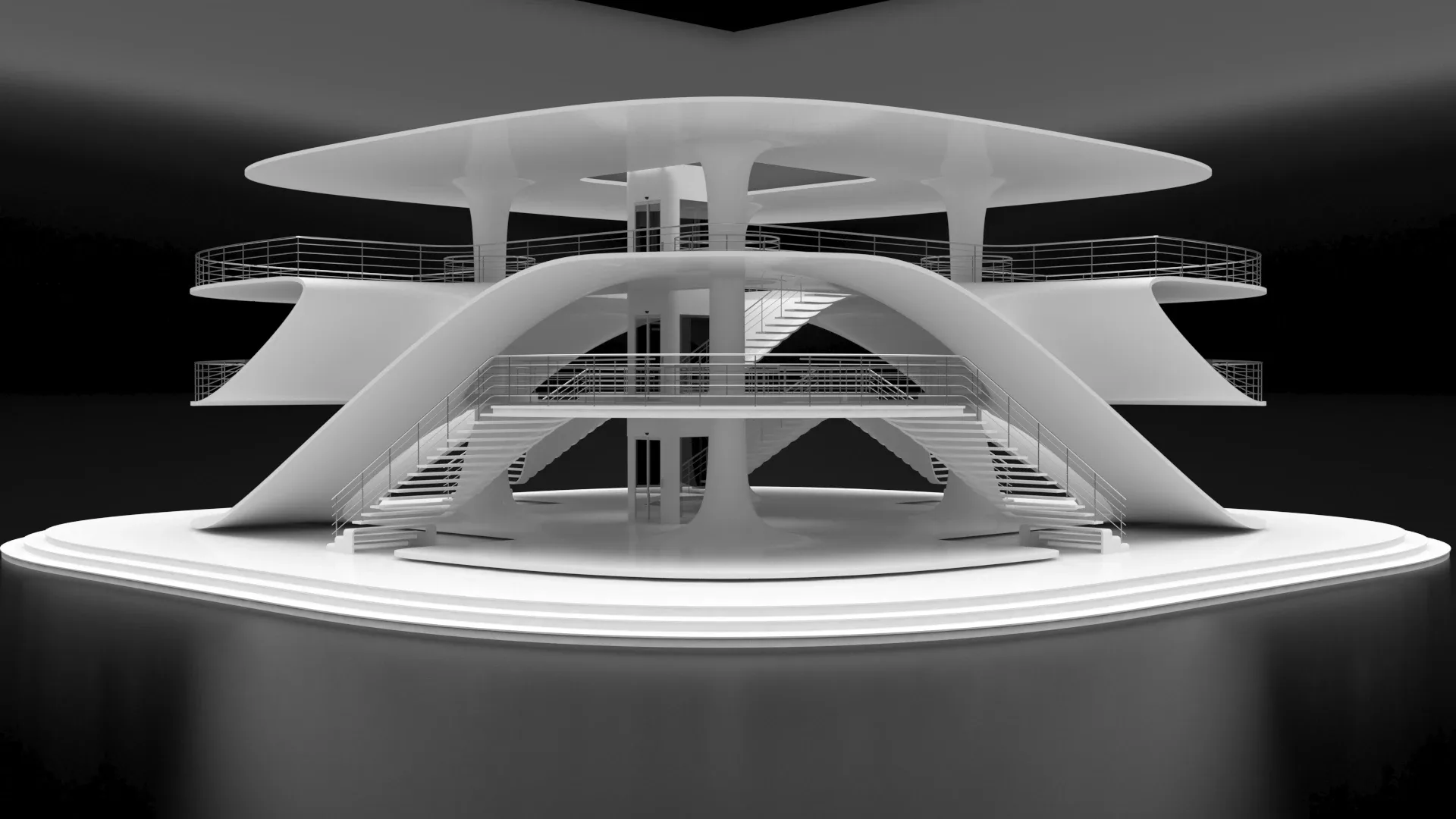 Futuristic Architecture - Parametric Sci-Fi Exhibition Center / Pavilion