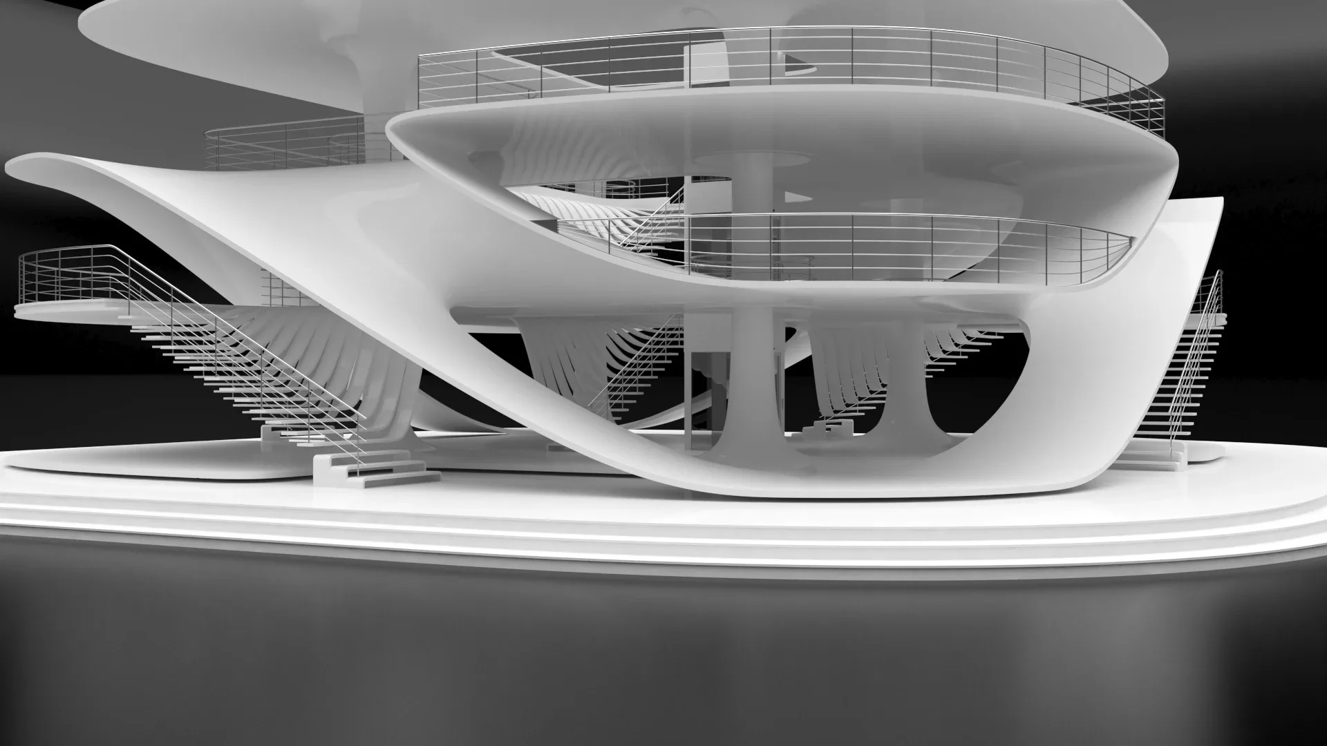 Futuristic Architecture - Parametric Sci-Fi Exhibition Center / Pavilion