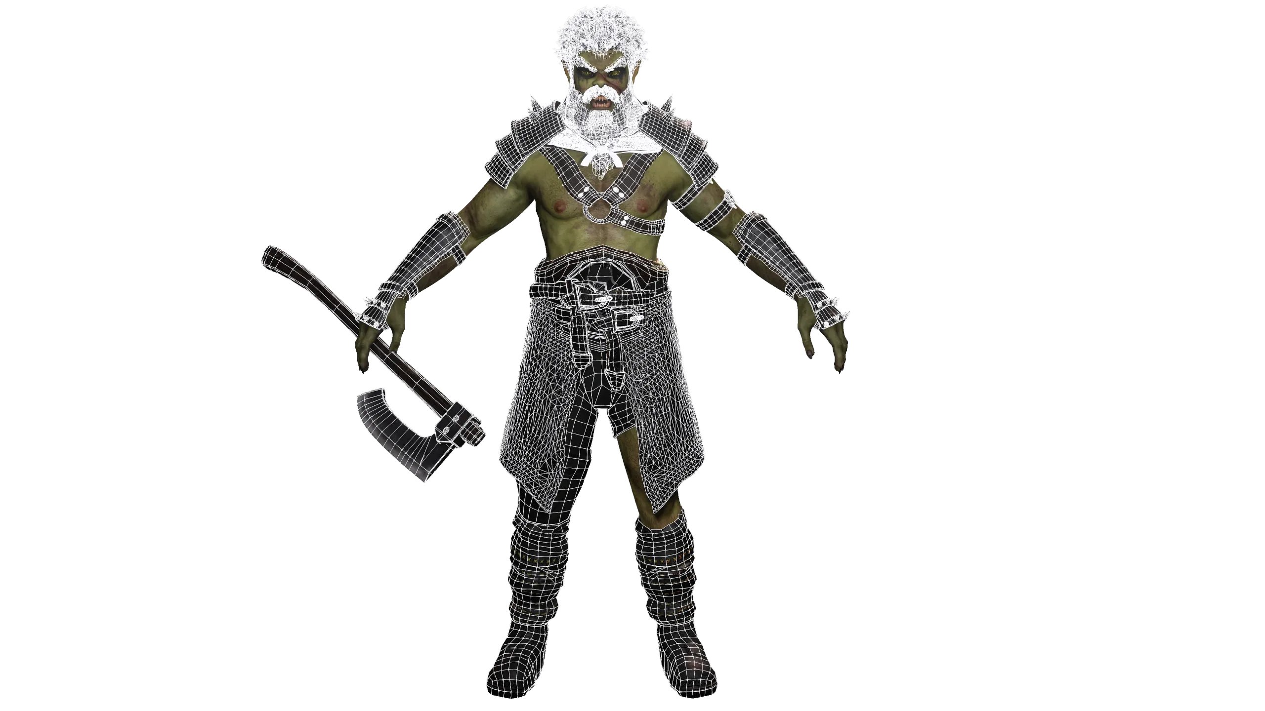 AAA 3D MODEL FANTASY CHARACTER -THE MALE ORC 01 MONSTER CREATURE