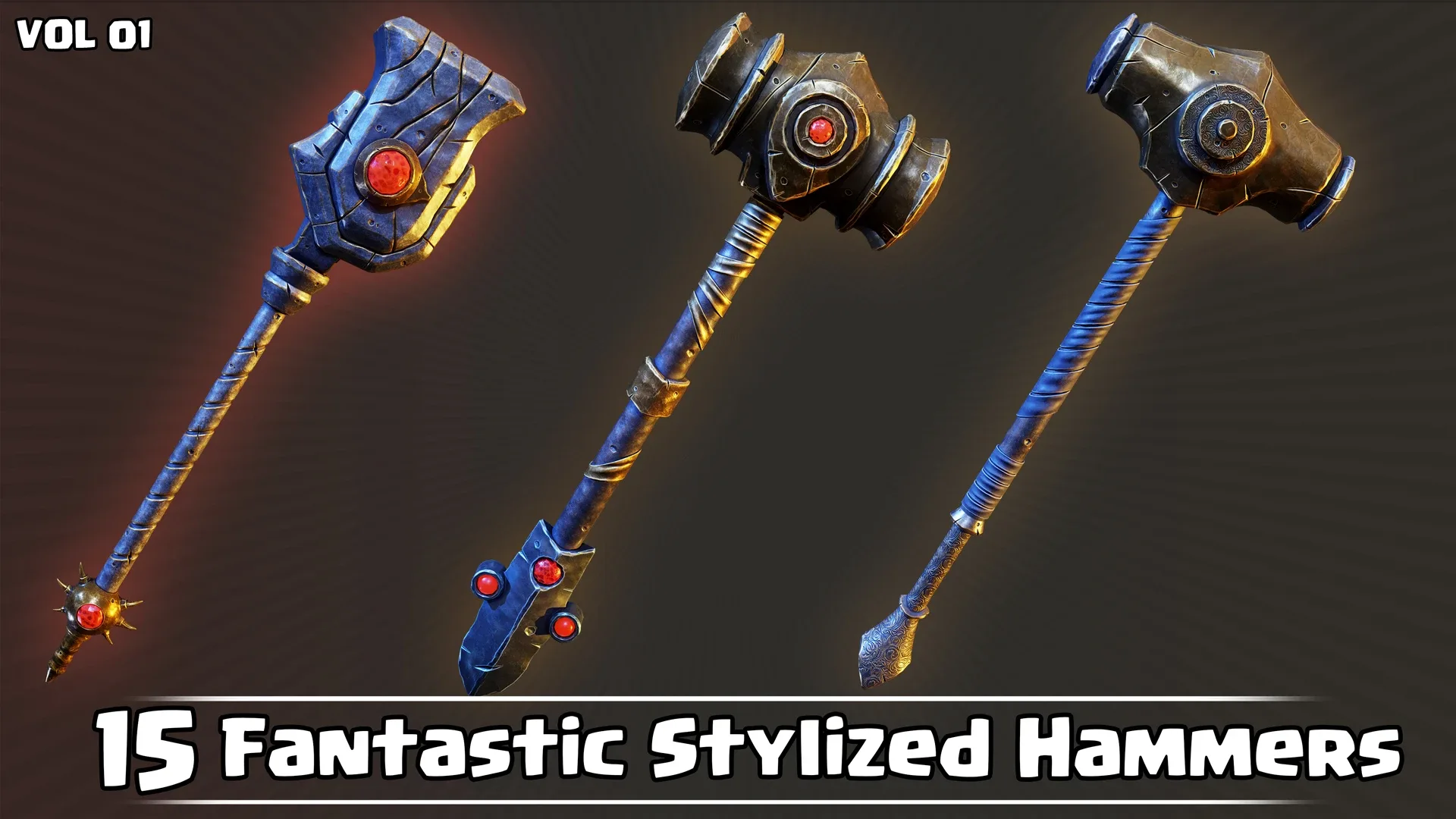 15 Fantastic Stylized Hammers Game Ready VOL01