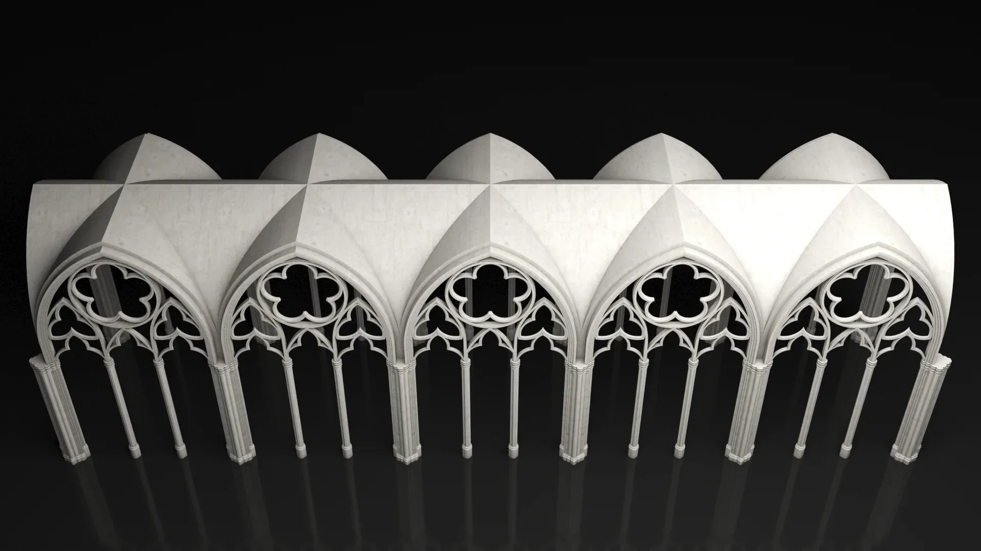 Gothic Architecture - Vaulted Ceiling Kitbash - Modular Unit
