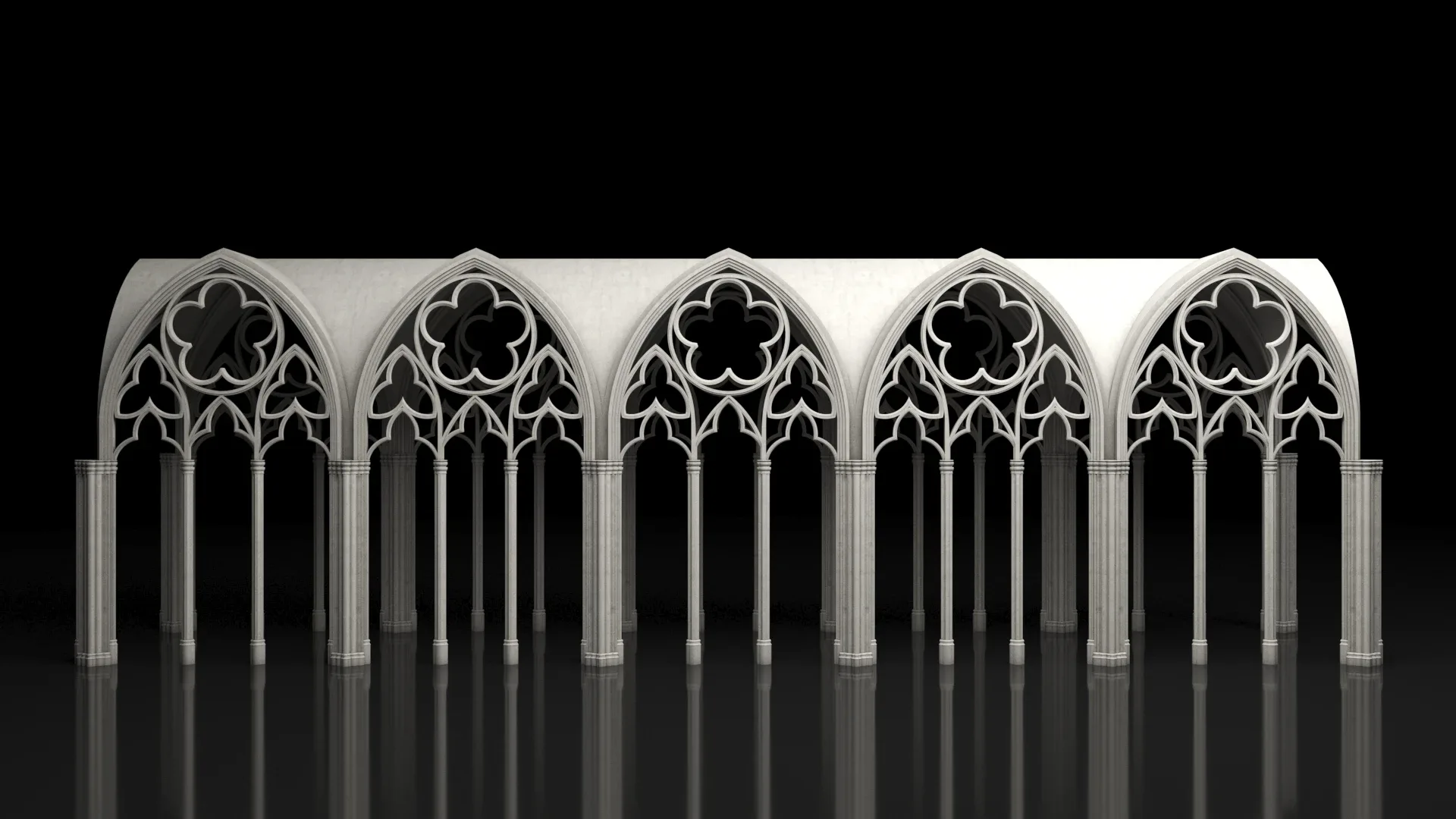 Gothic Architecture - Vaulted Ceiling Kitbash - Modular Unit