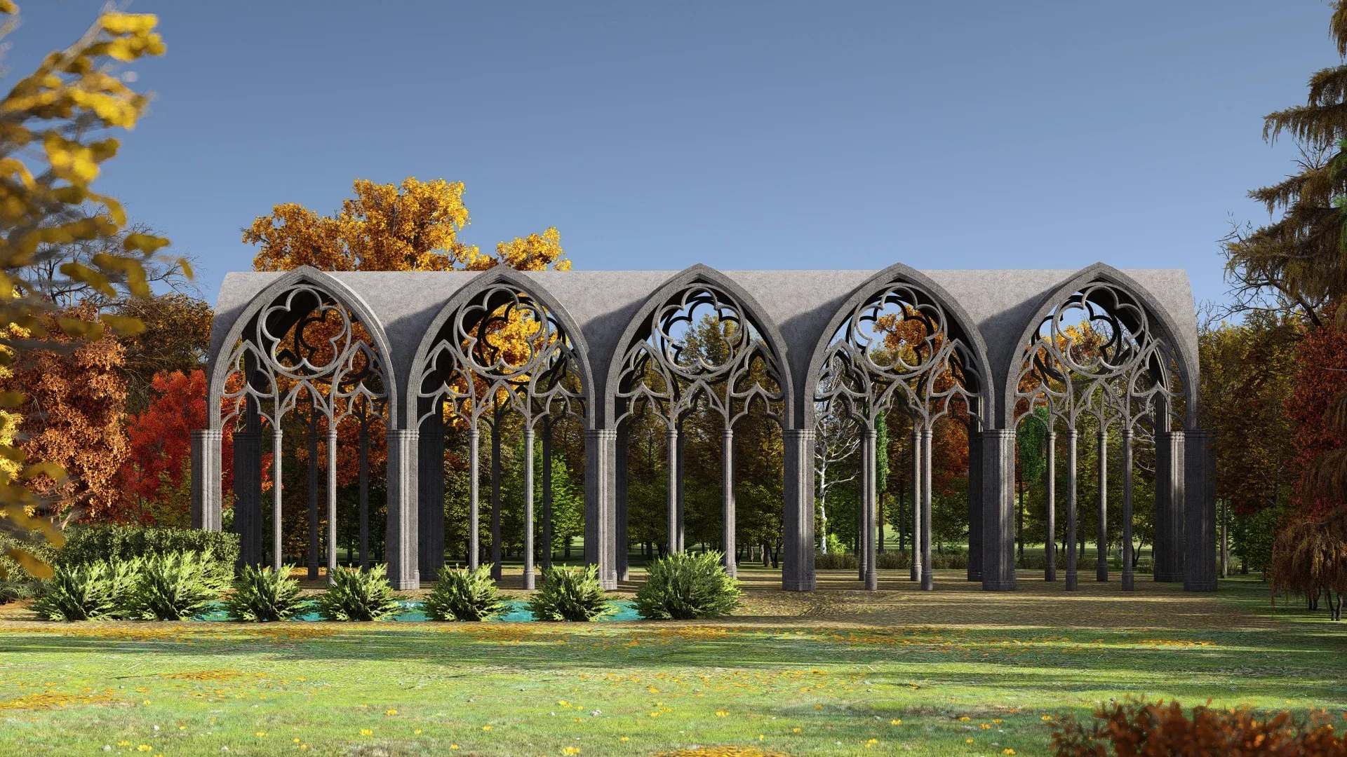 Gothic Architecture - Vaulted Ceiling Kitbash - Modular Unit