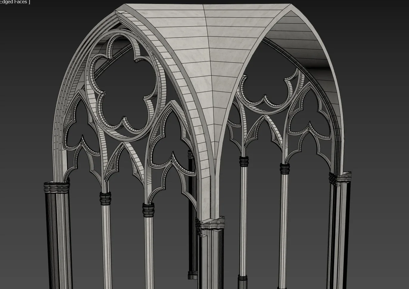 Gothic Architecture - Vaulted Ceiling Kitbash - Modular Unit